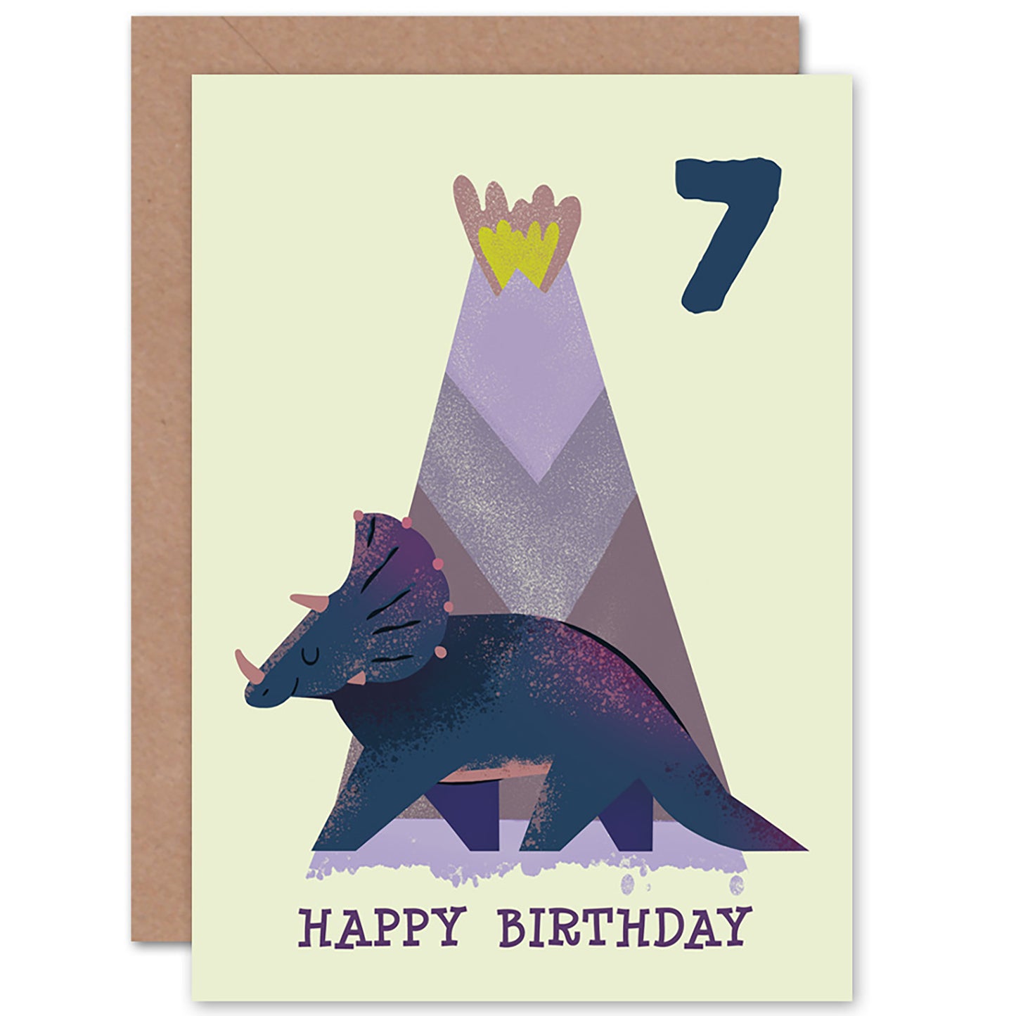 Dinosaur Triceratops Birthday Card