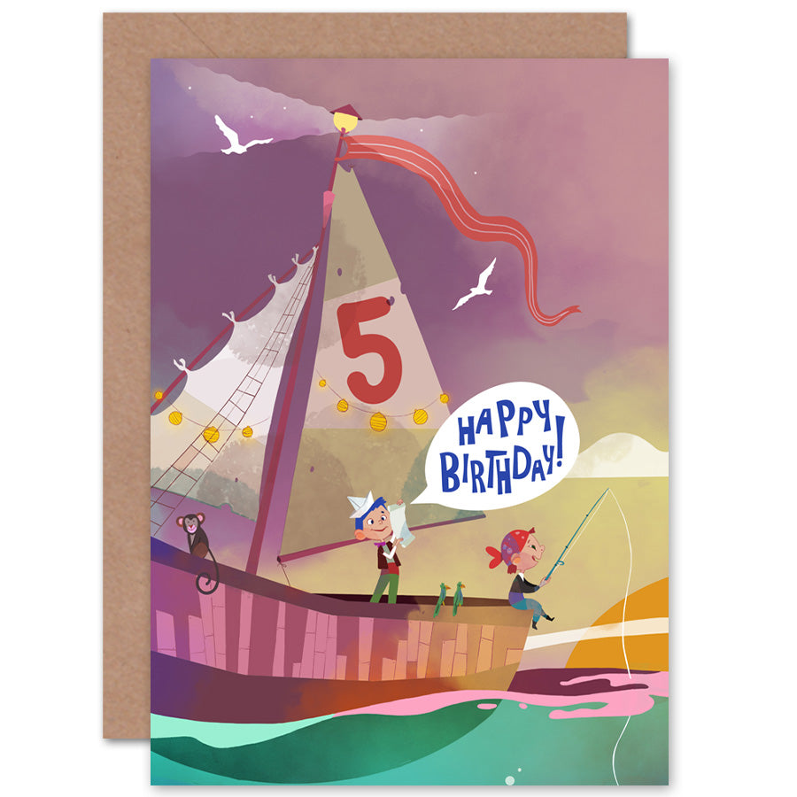 Pirate Map Kids Birthday Card