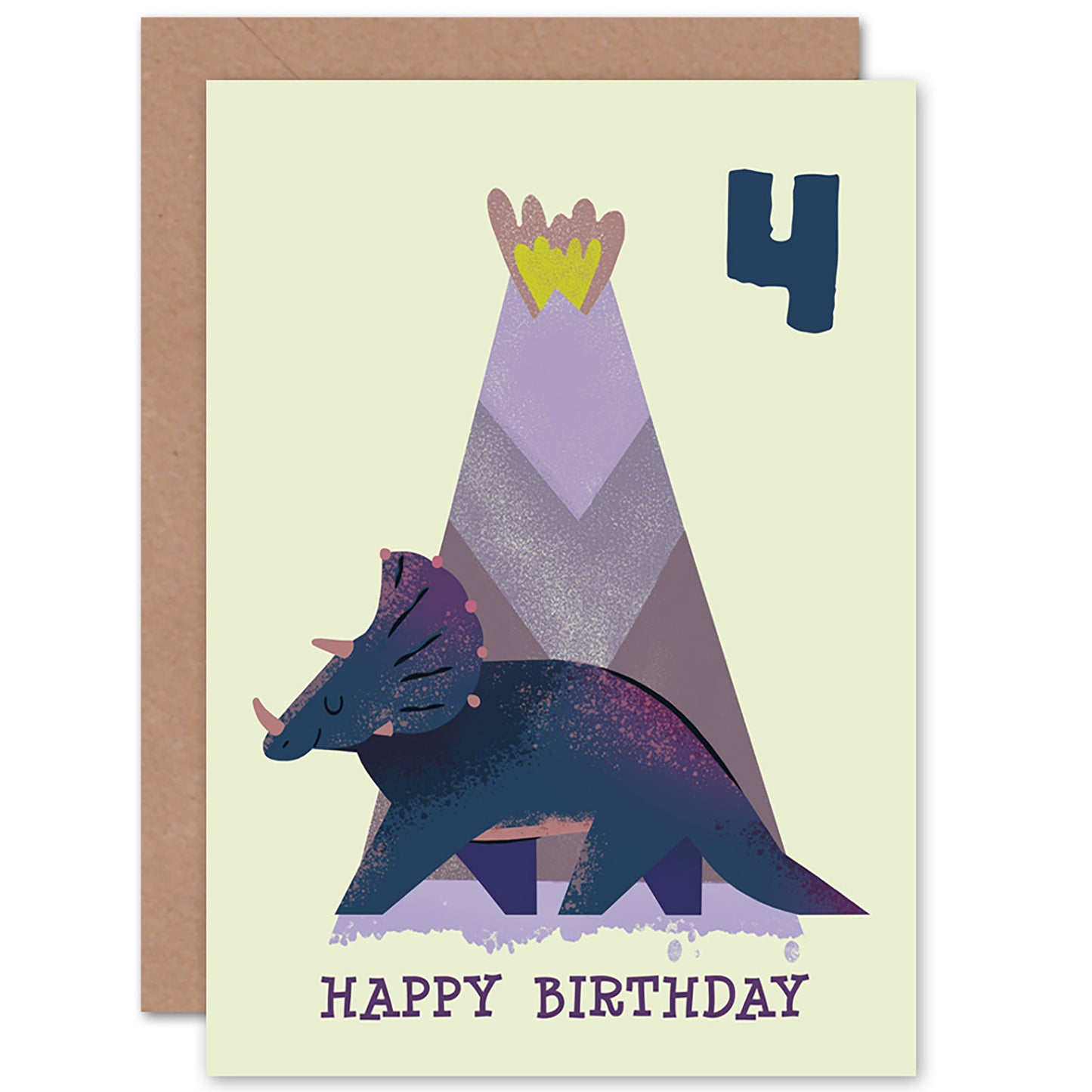 Dinosaur Triceratops Birthday Card