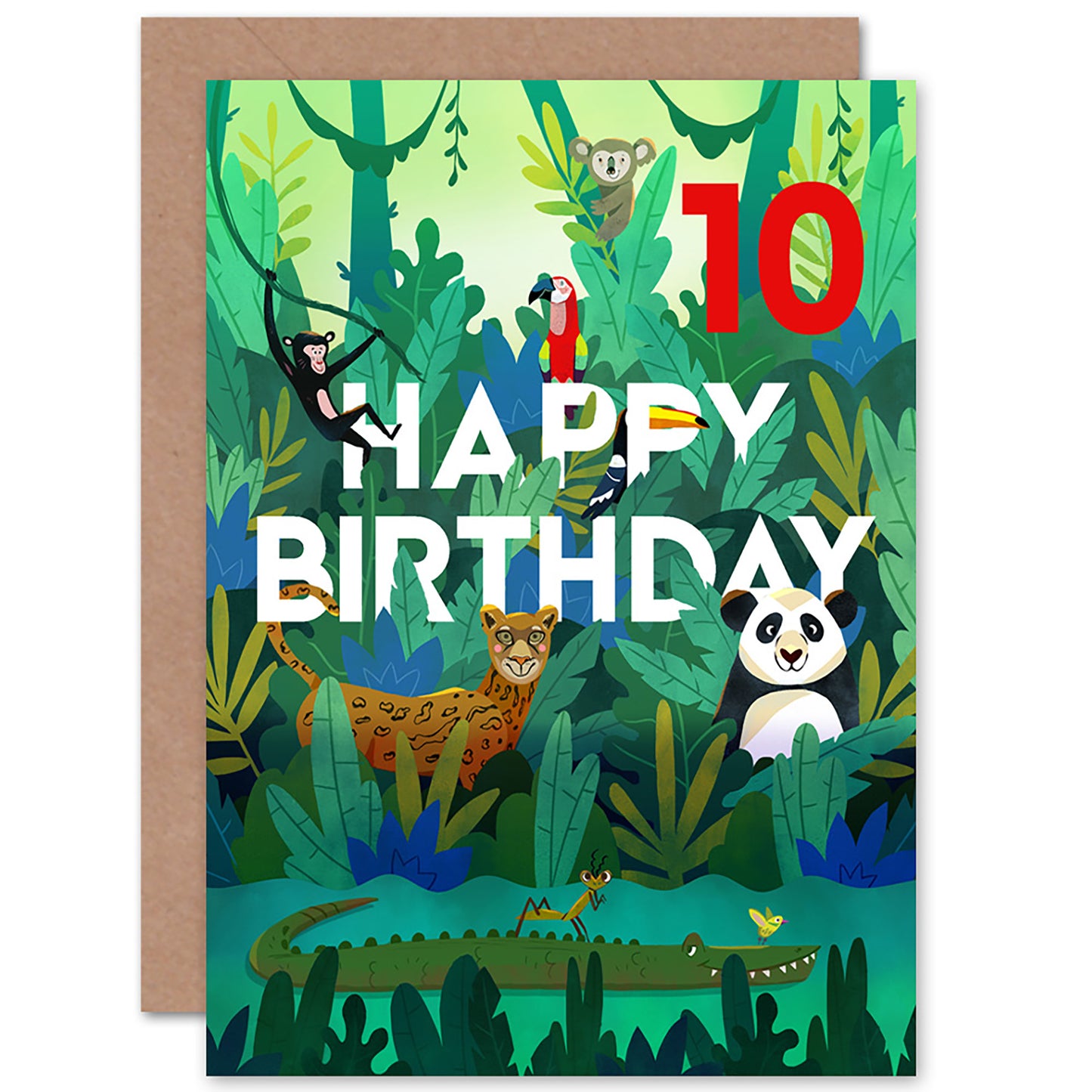 Jungle Animals Kids Birthday Card