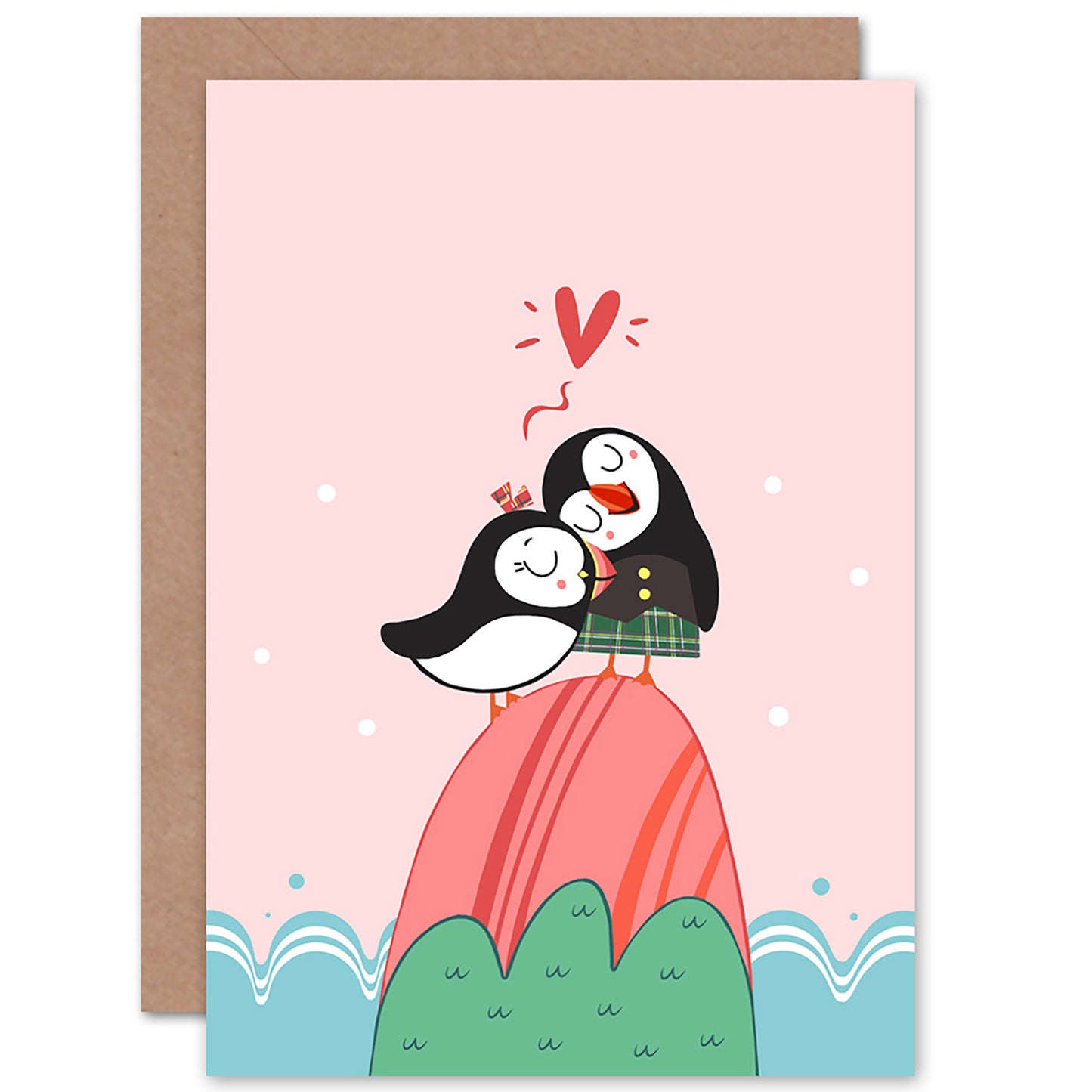 Puffins Love Romantic Card
