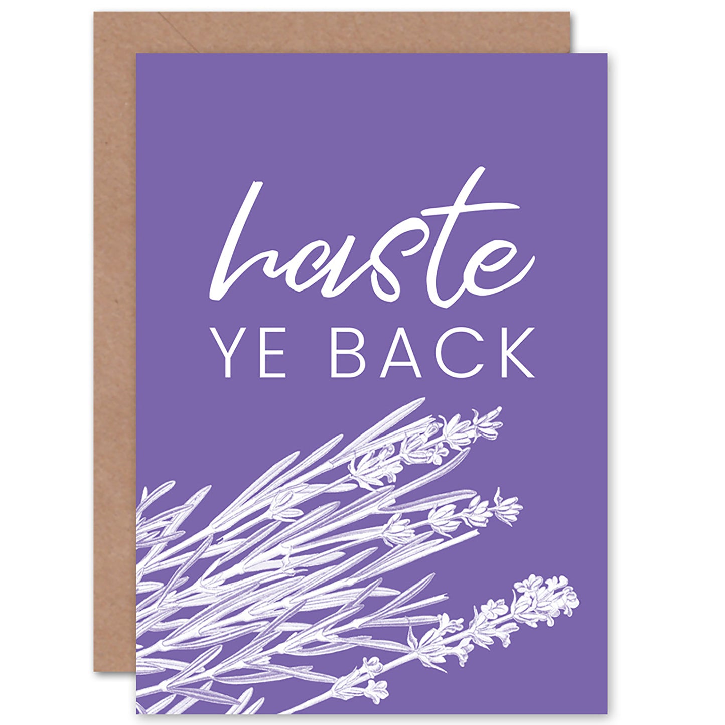 Scotland Flower Quote Haste Ye Back Scottish Card