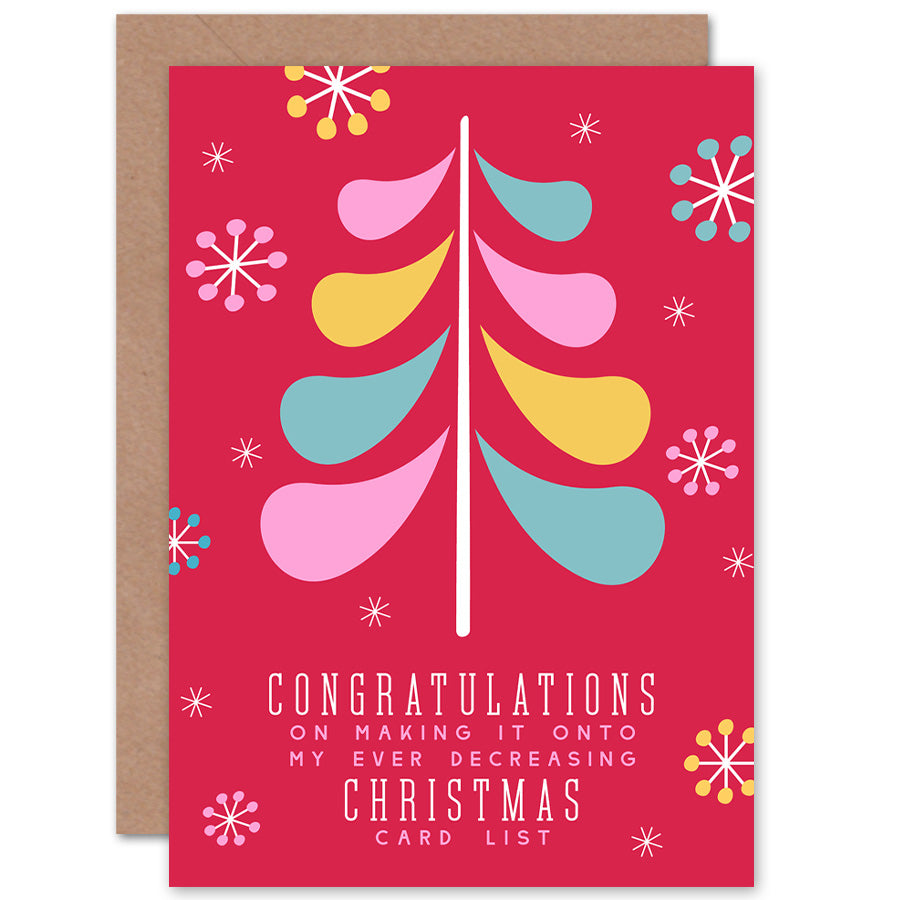 List Decreasing Funny Christmas Card