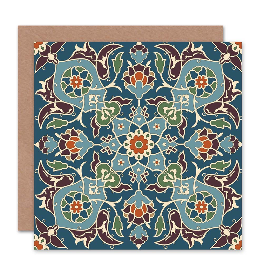 Pattern Design Floral Traditional Greeting Card