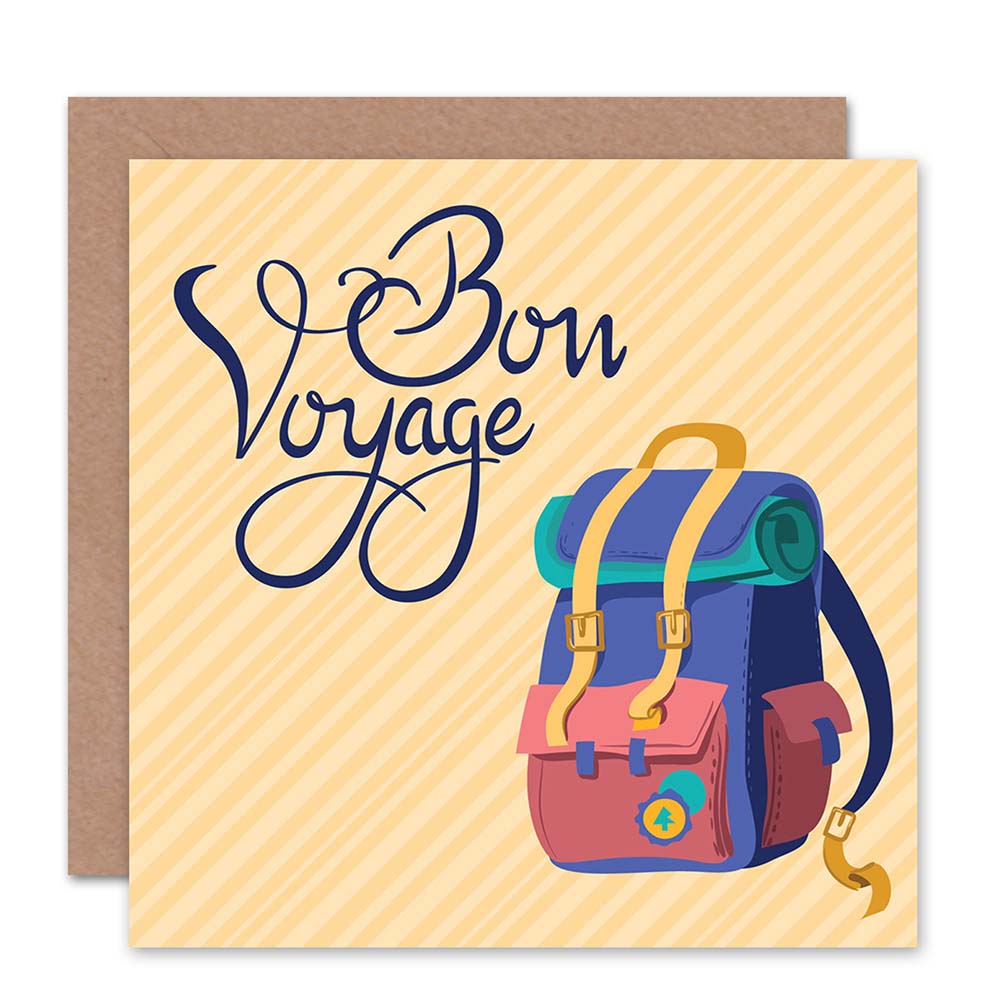 Bon Voyage Backpack Travel Leaving Farewell Card