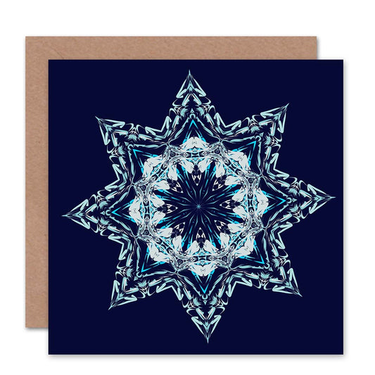Kaleidoscope Snowflake Abstract Christmas Card