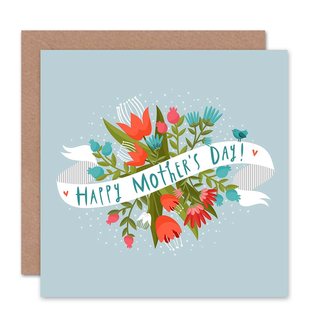 Happy Mothers Day Flowers Greeting Card