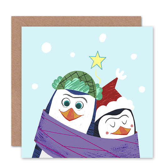 Animal Penguin Pals Christmas Card