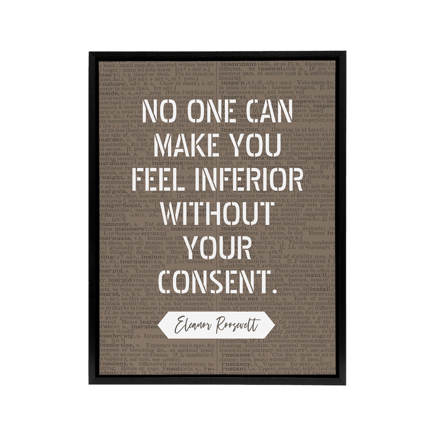 Inspirational Quote Eleanor Roosevelt Black Framed Canvas Wall Art Print