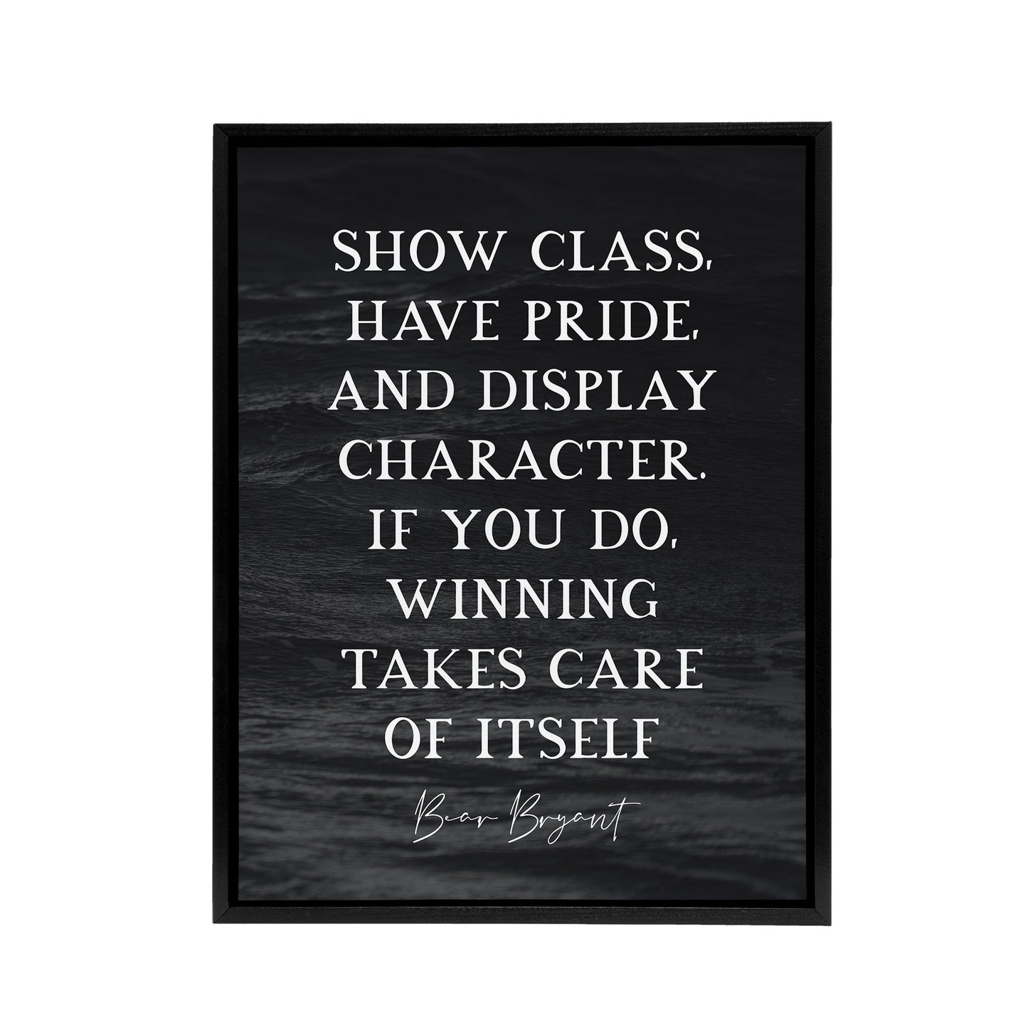 Slate Quote Winning Bear Bryant Black Framed Canvas Wall Art Print