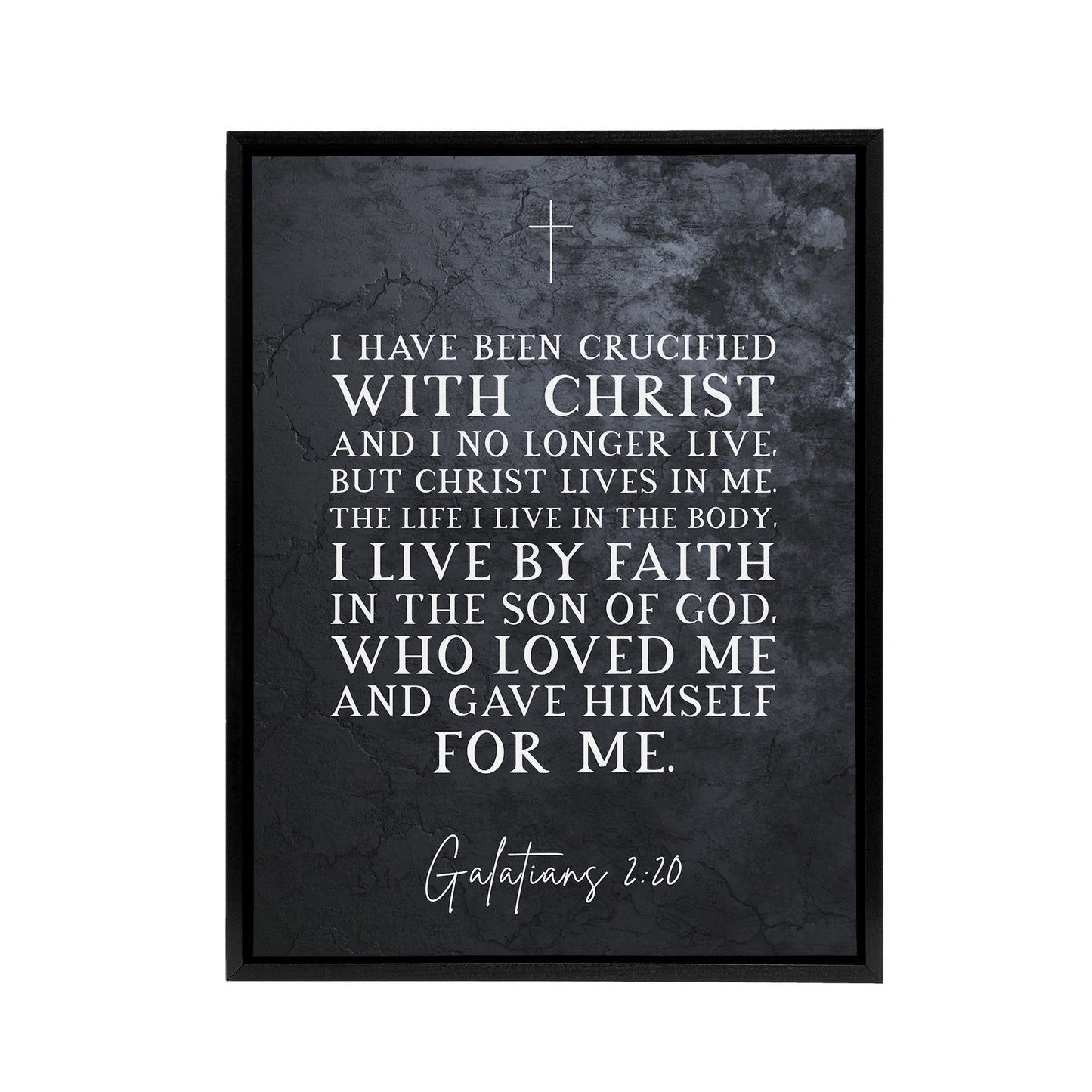 Galatians 2 20 Christ Lives In Me Bible Quote Black Framed Canvas Art