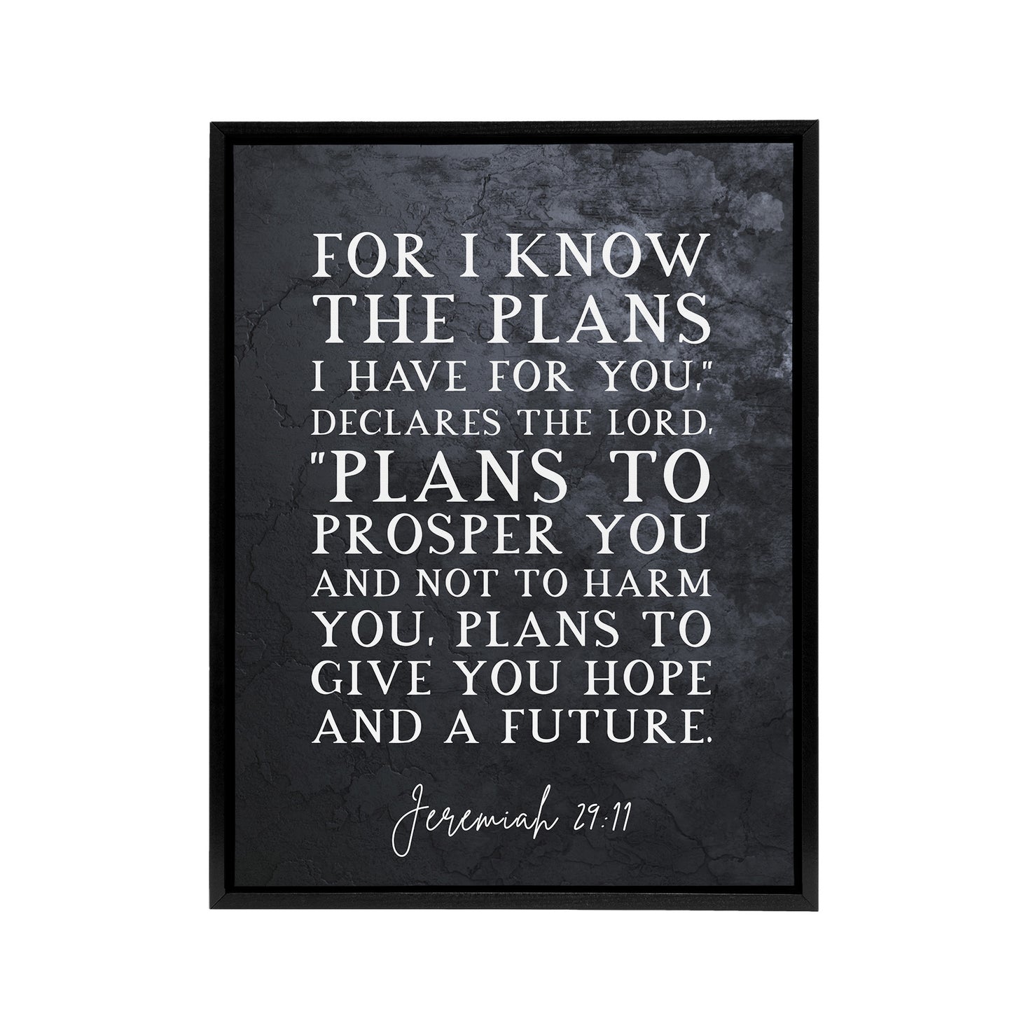 Jeremiah 29 11 I Know The Plans Have Bible Quote Black Framed Canvas Art