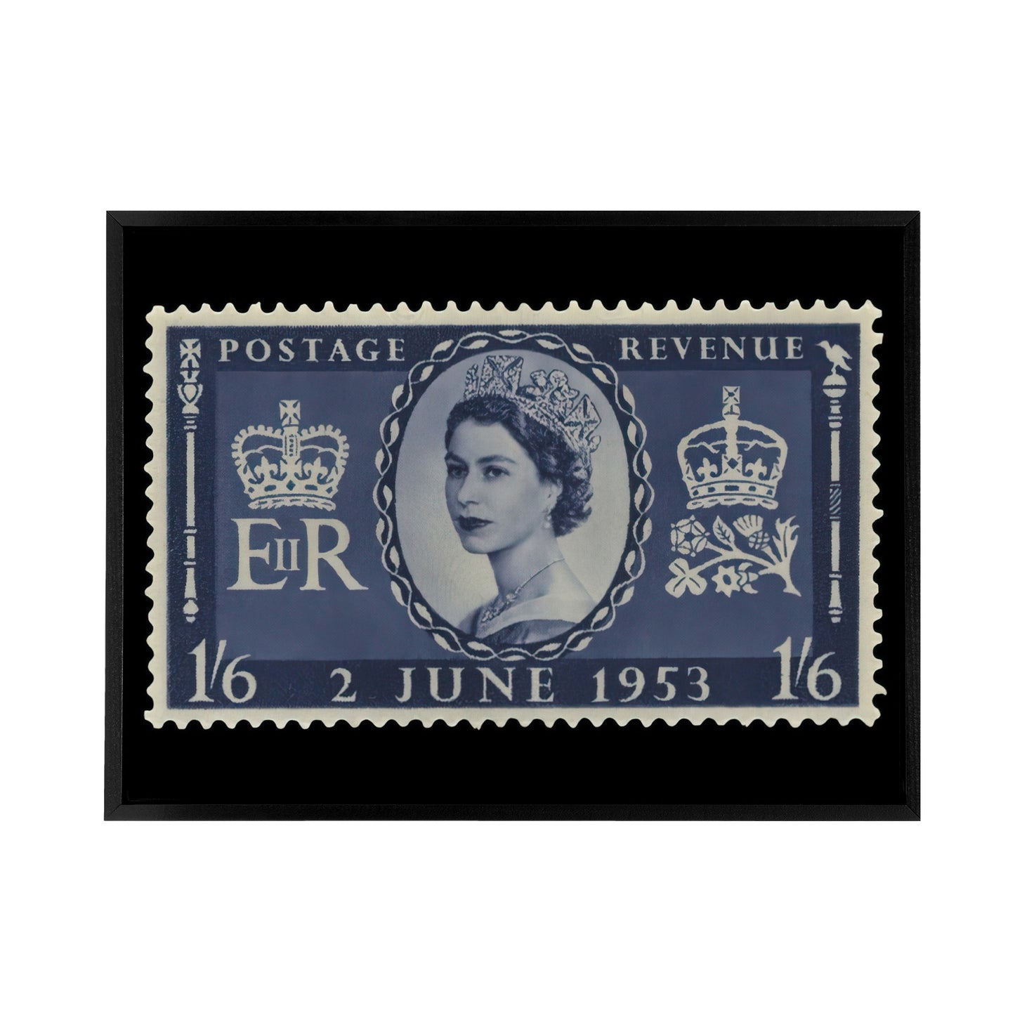 Queen Elizabeth II Of England Black Framed Canvas Wall Art Print
