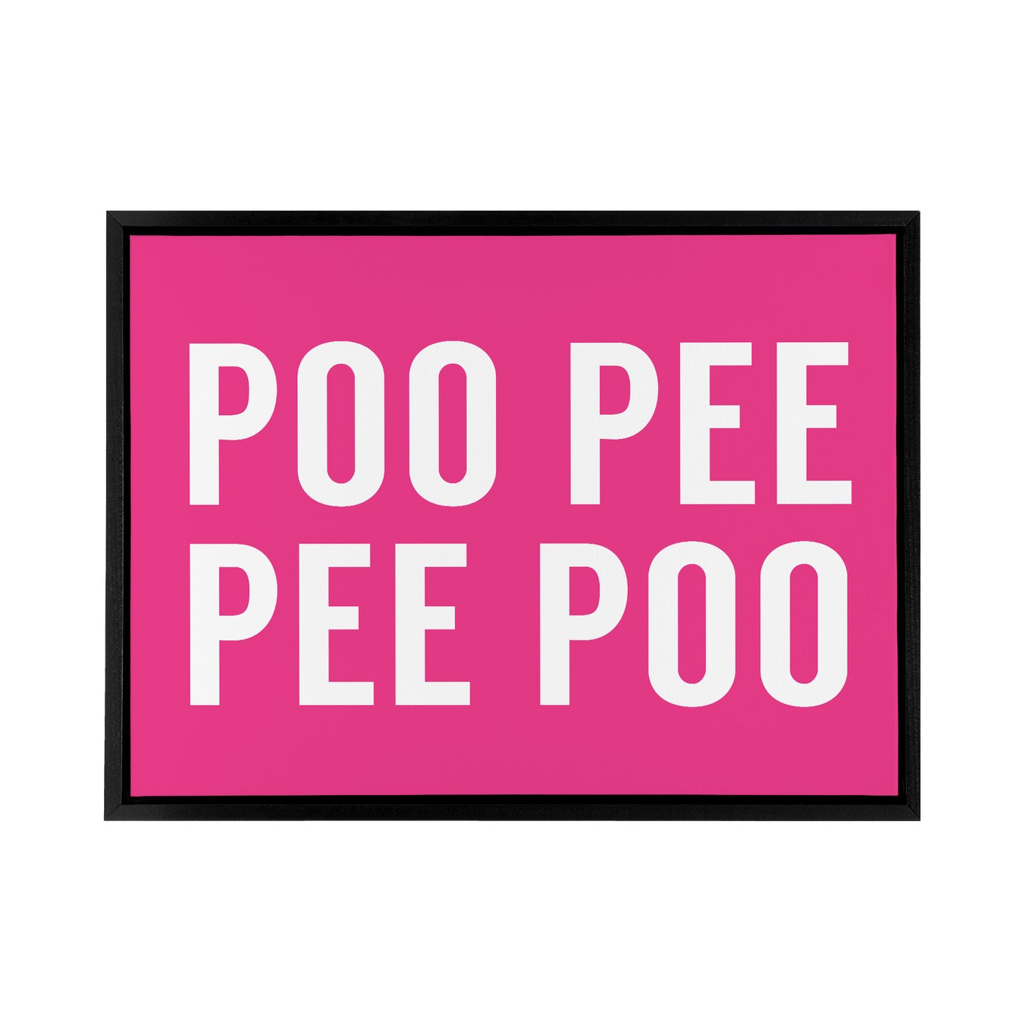 Funny Toilet Bathroom Decor Poo Pee Black Framed Canvas Wall Art Print