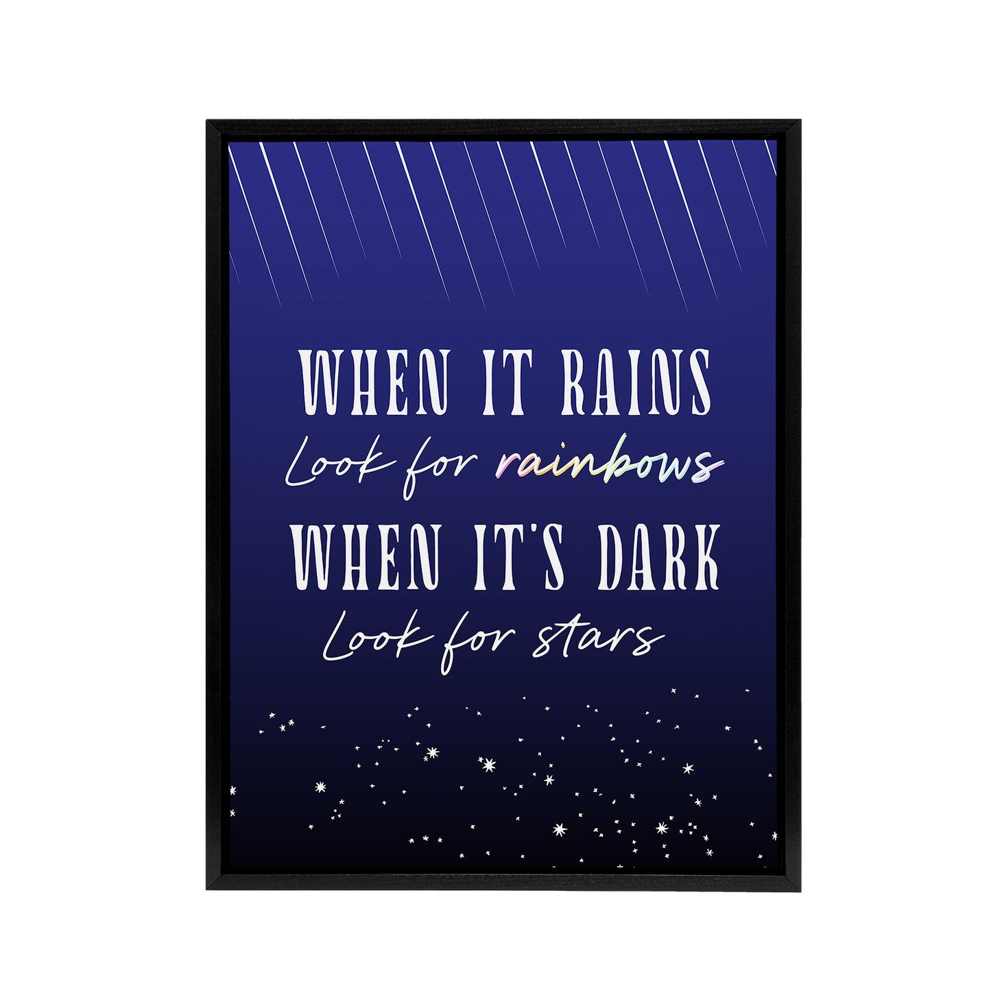 When It's Dark Look For Stars Oscar Wilde Quote Framed Canvas Art Print
