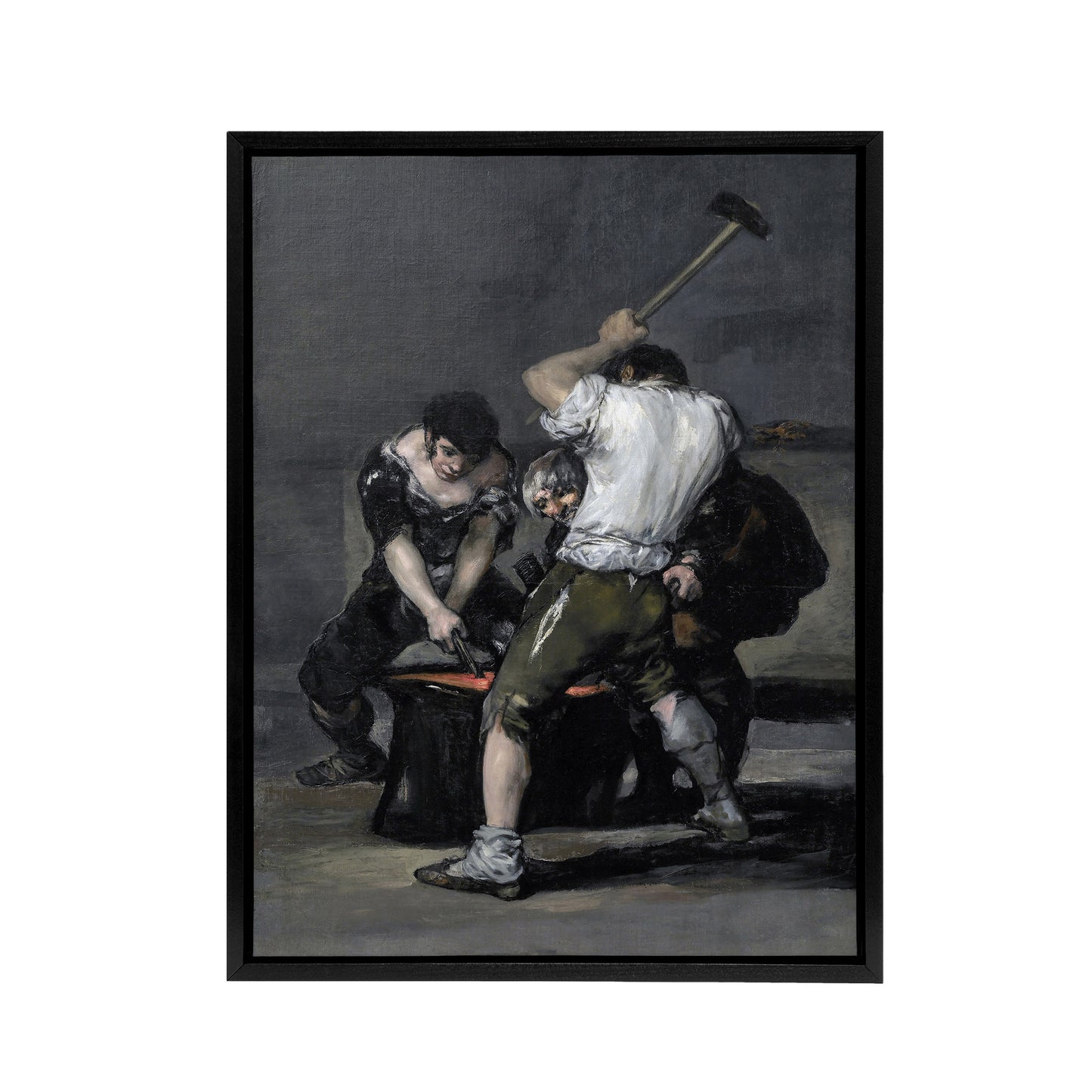 Francisco Goya The Forge Black Framed Canvas Wall Art Print