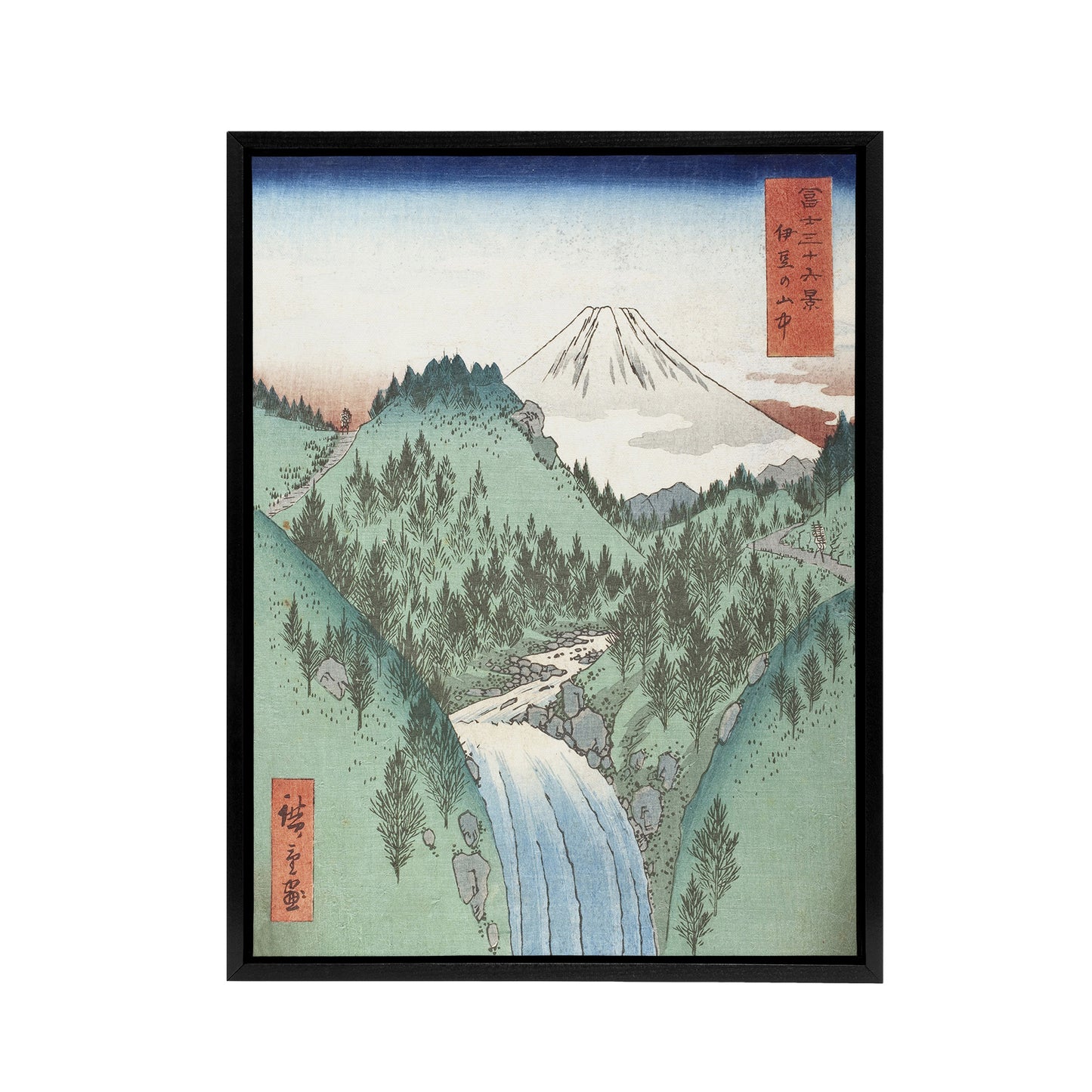In The Mountains Of Izu Province Framed Canvas Wall Art Print Hiroshige
