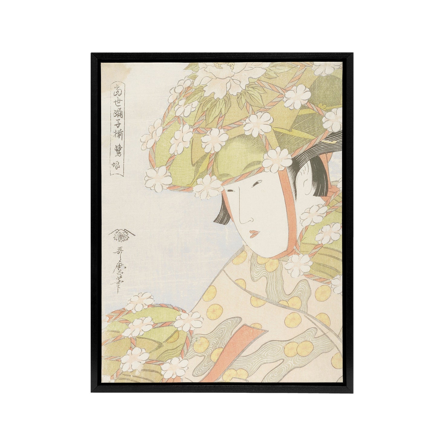 Sagi Musume Heron Maiden Framed Canvas Wall Art Print Utamaro Kitagawa
