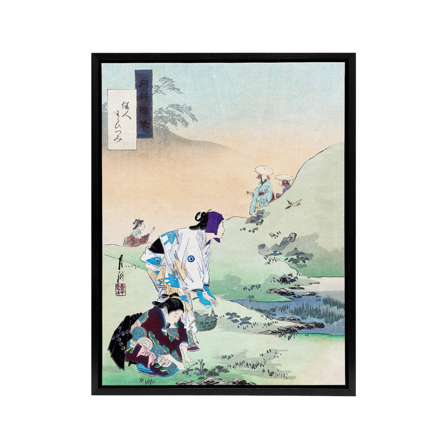 Beauties Harvesting Bracken Framed Canvas Wall Art Print Ogata Gekko