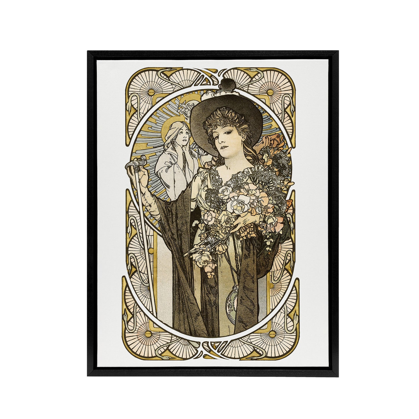 La Tosca Theatre Play Vintage Advert Framed Canvas Wall Art Print Mucha