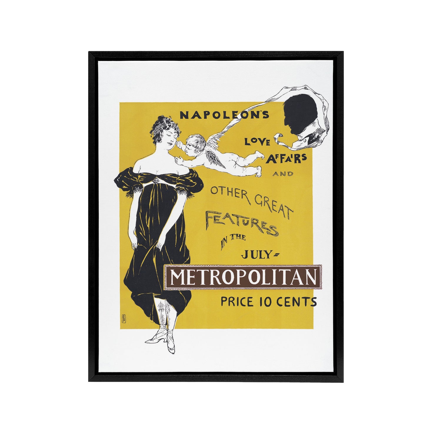 Napoleon Love Affairs Metro Advert Framed Canvas Wall Art Print Penfield