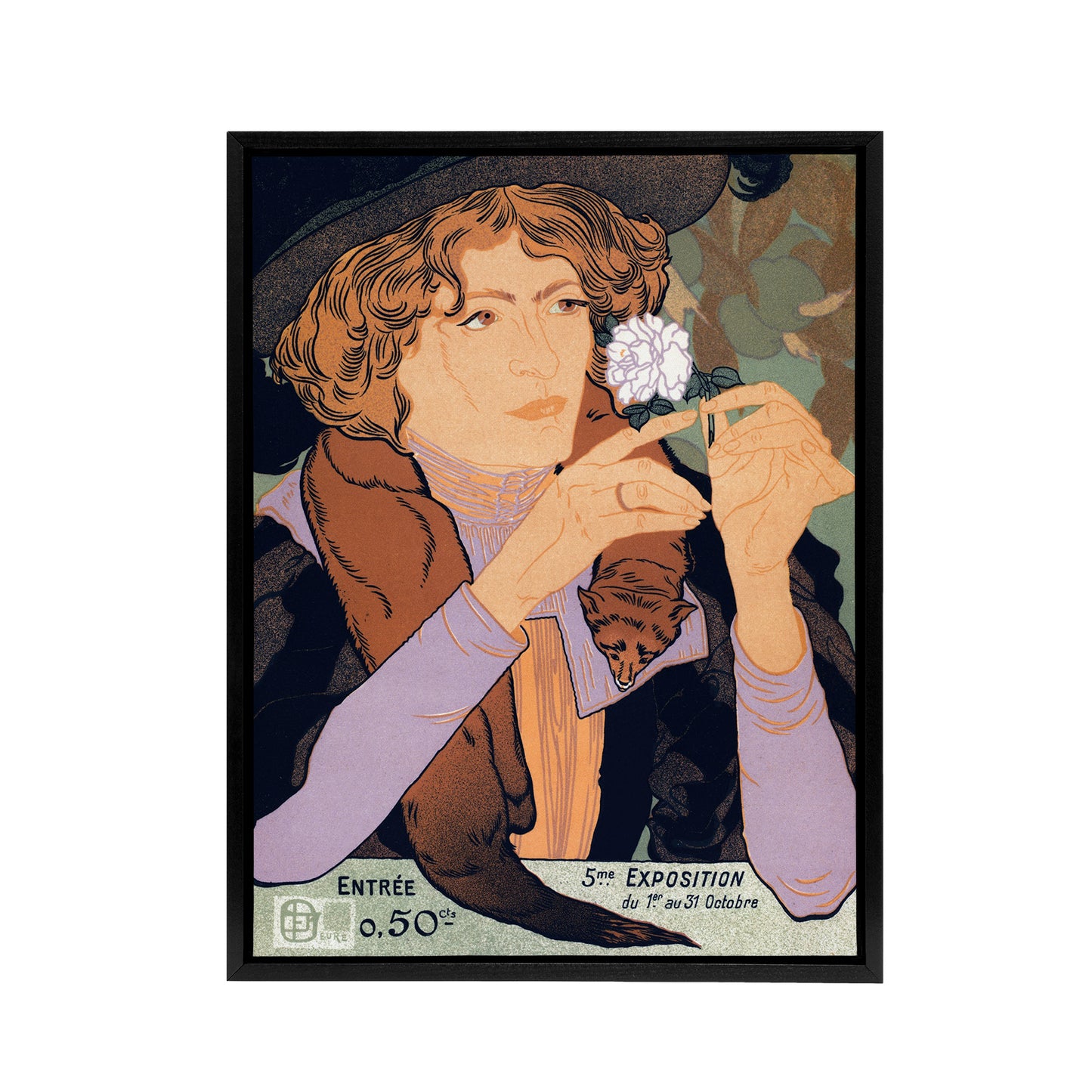 Salon des Cent Vintage Advert Framed Canvas Wall Art Print Georges Feure