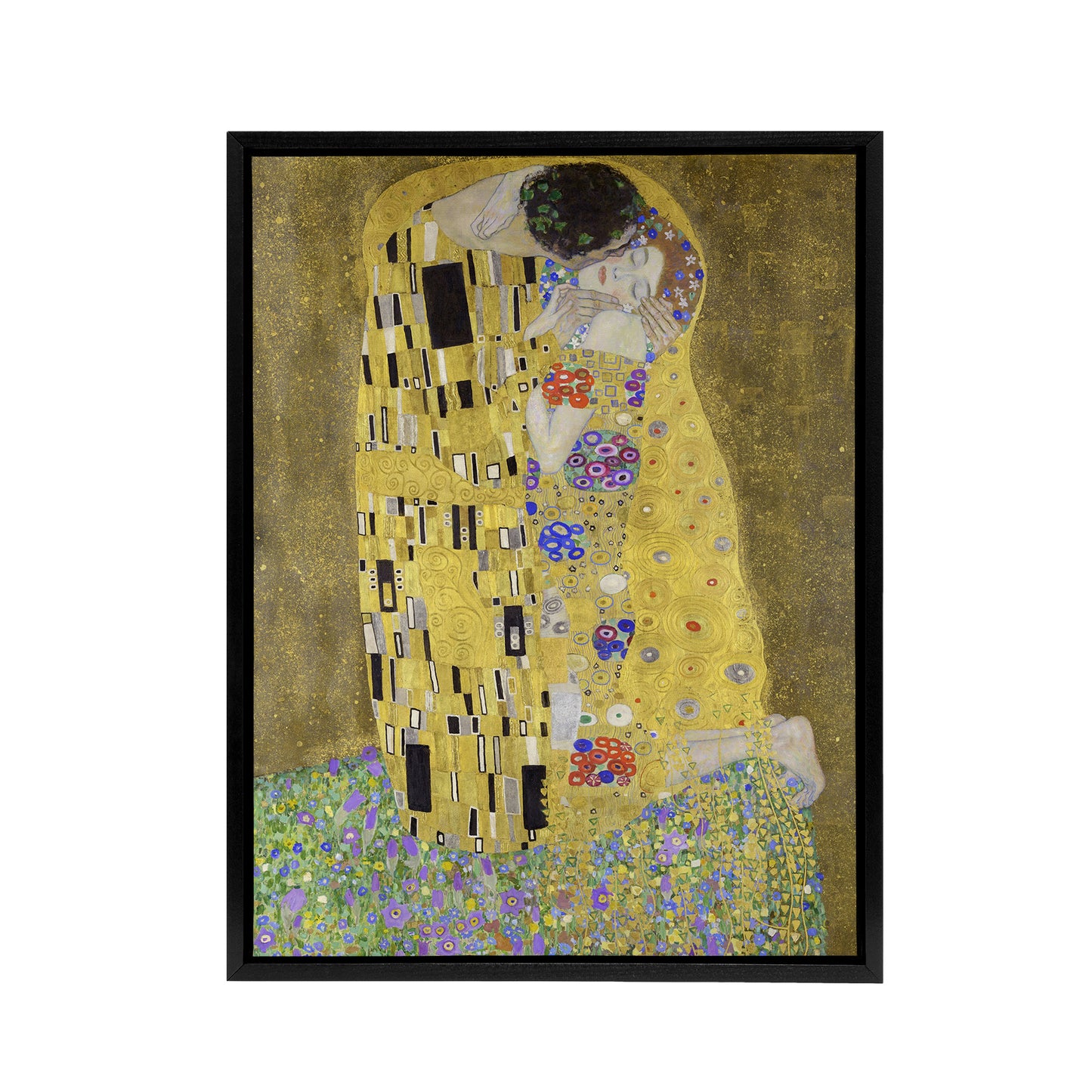 The Kiss Iconic Couple Painting Framed Canvas Wall Art Print Klimt