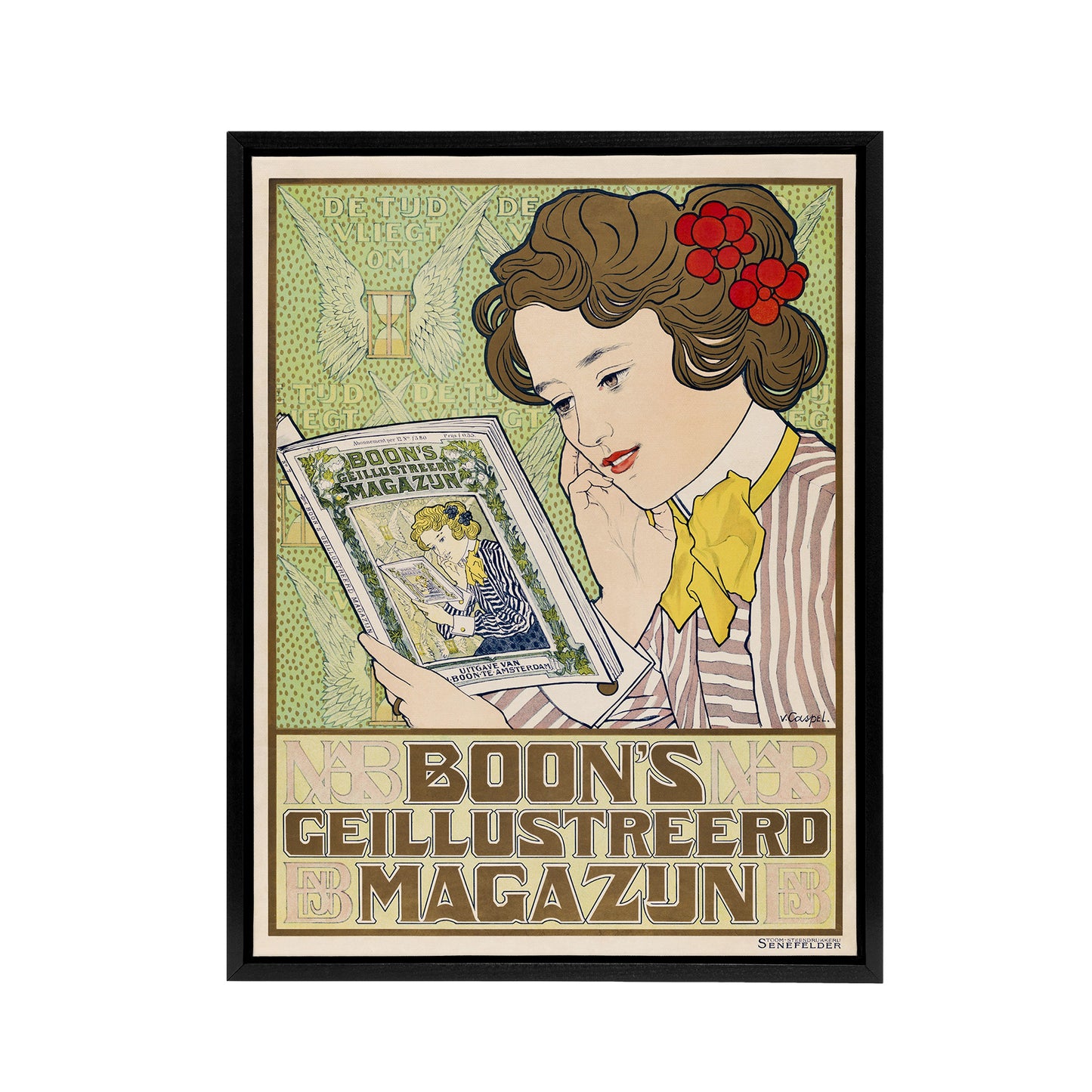 Boons Illustrated Magazine Framed Canvas Wall Art Print Georg van Caspel