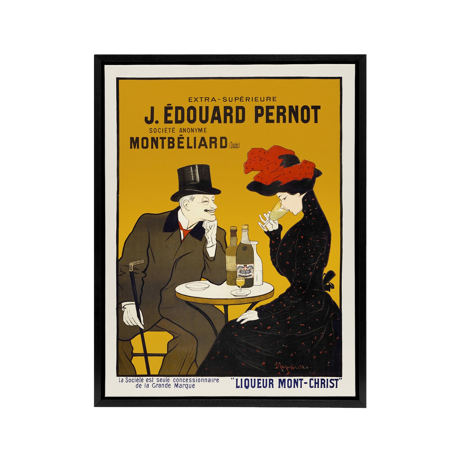 Liqueur Mont Christ Vintage Ad Framed Canvas Wall Art Print Cappiello