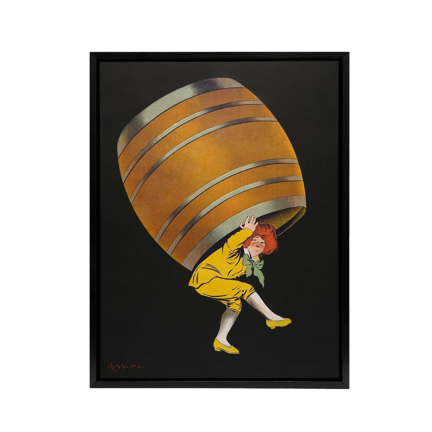 Cognac Pellisson Vintage Advert Framed Canvas Wall Art Print Cappiello