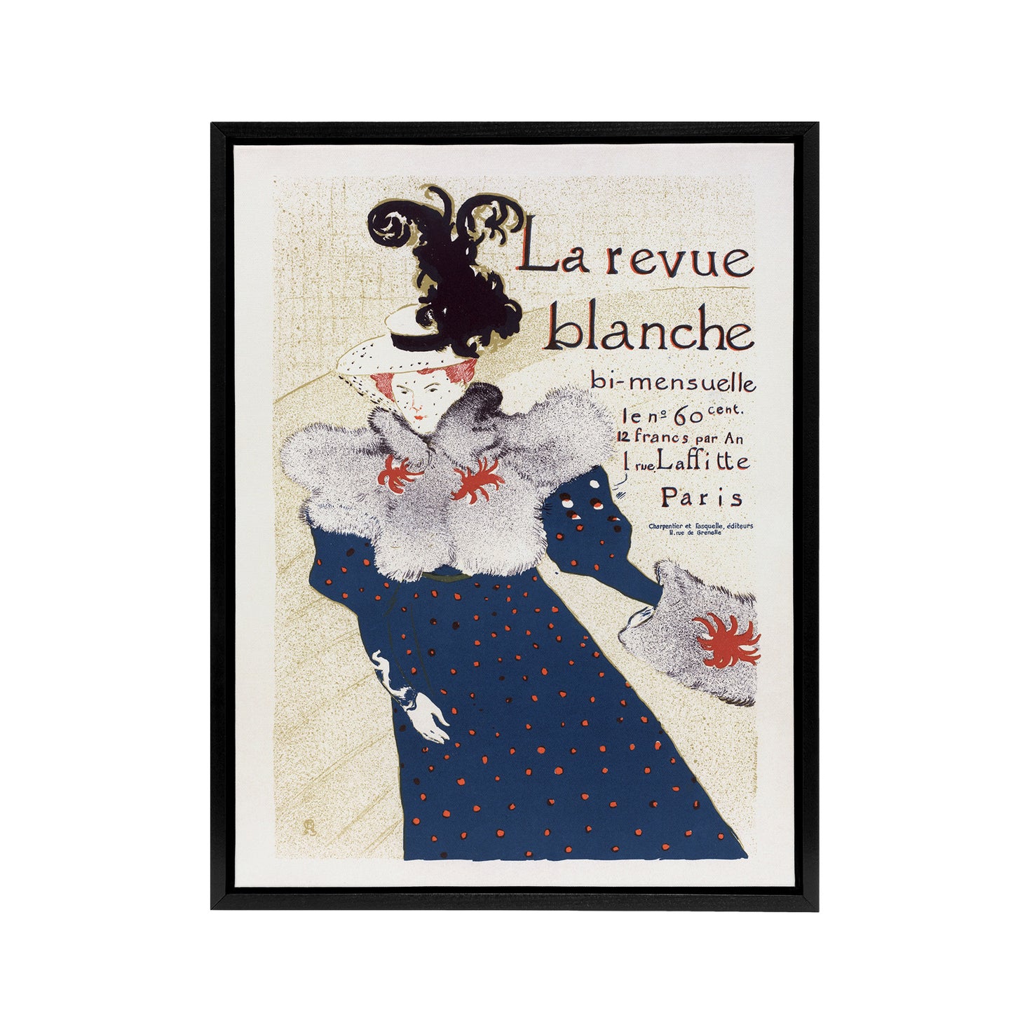 La Revue Blanche Advert Framed Canvas Wall Art Print Toulouse Lautrec