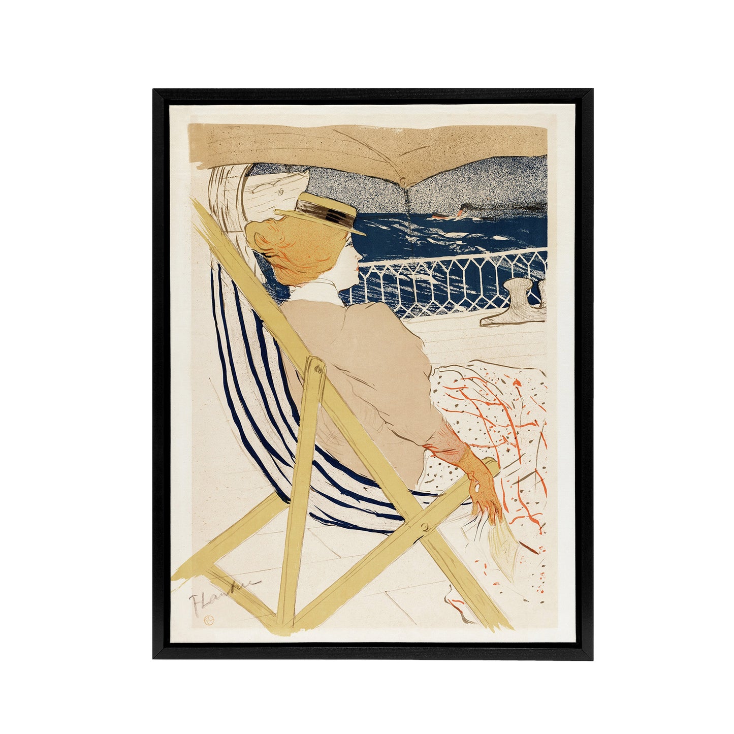 Ocean Cruise Passenger Framed Canvas Wall Art Print Toulouse Lautrec