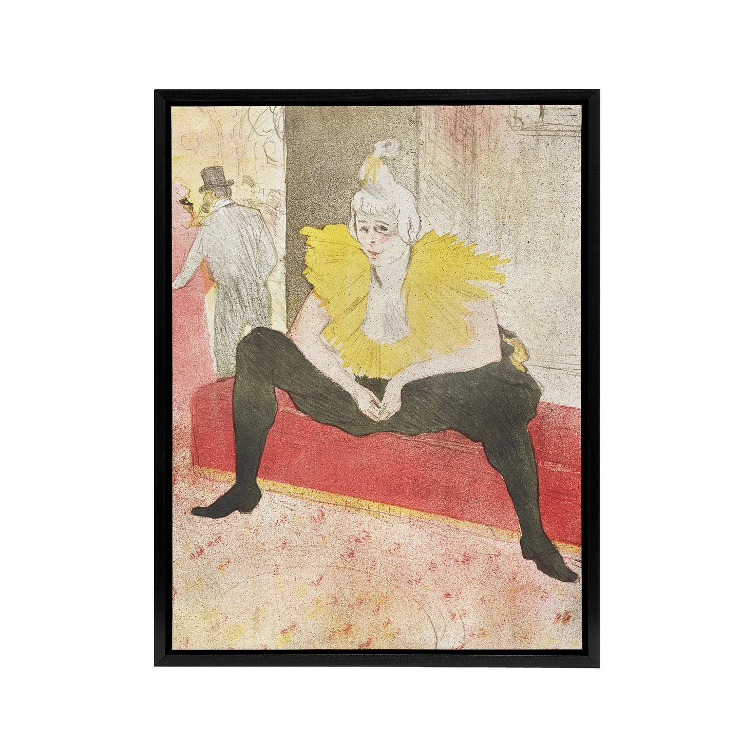 The Seated Clowness Sketch Framed Canvas Wall Art Print Toulouse Lautrec