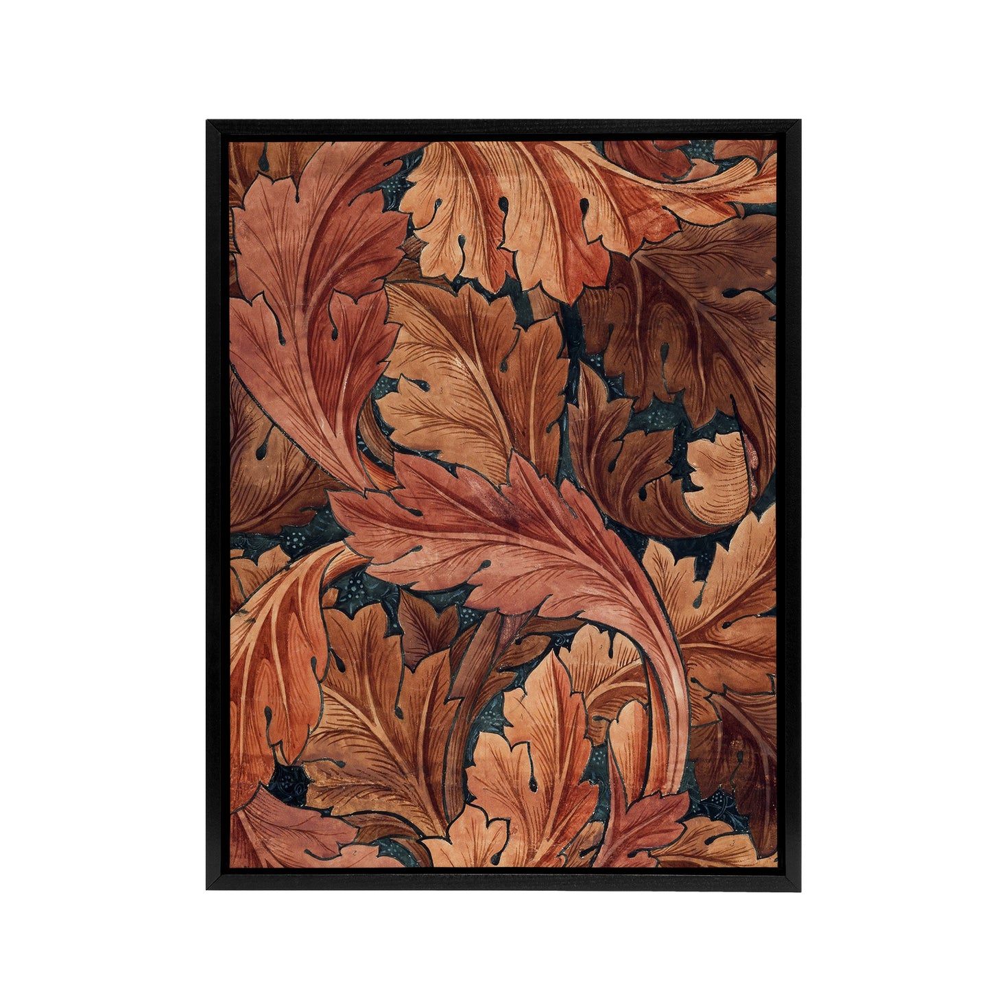 Acanthus Leaves Pattern Framed Canvas Wall Art Print William Morris