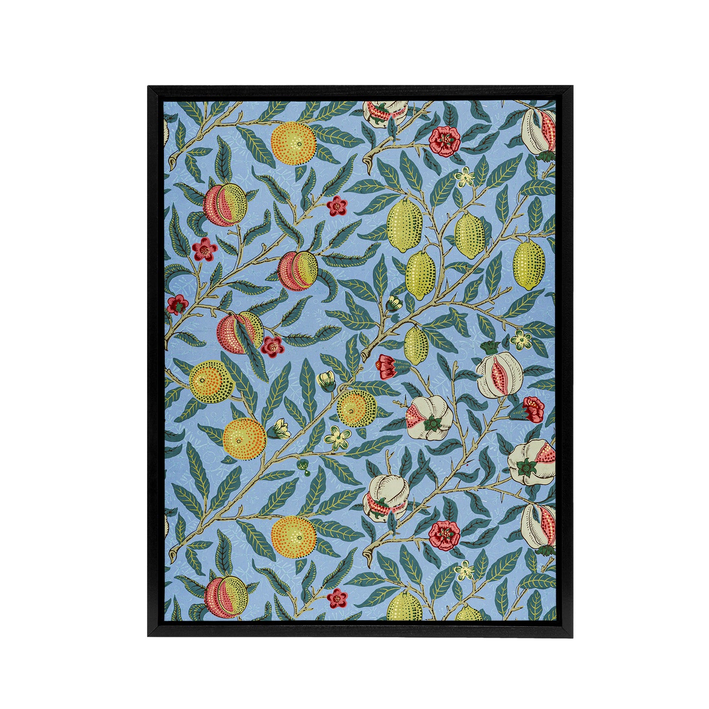 Four Fruits Vibrant Pattern Framed Canvas Wall Art Print William Morris
