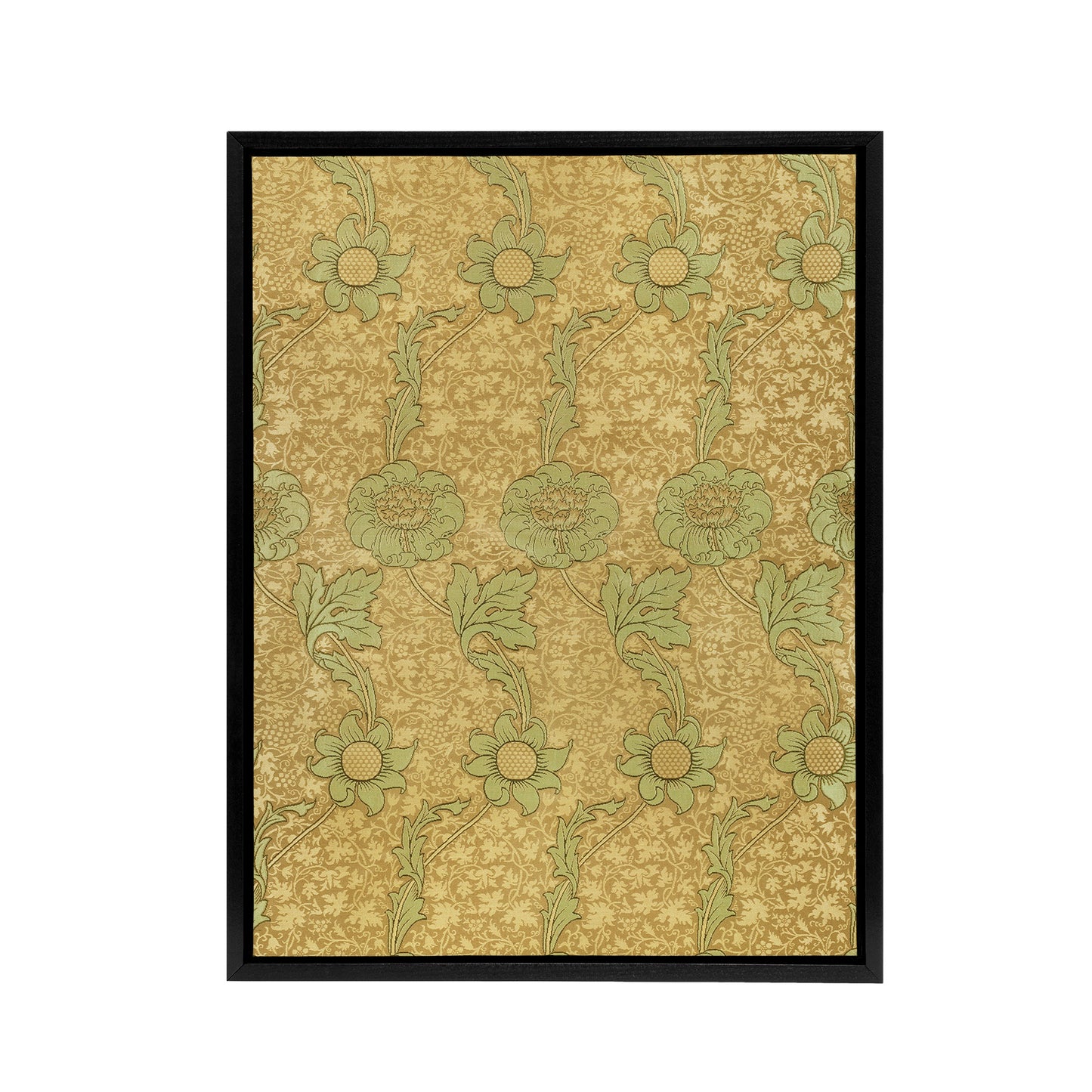 Kennet Floral Pattern Orange Green Framed Canvas Wall Art Print Morris