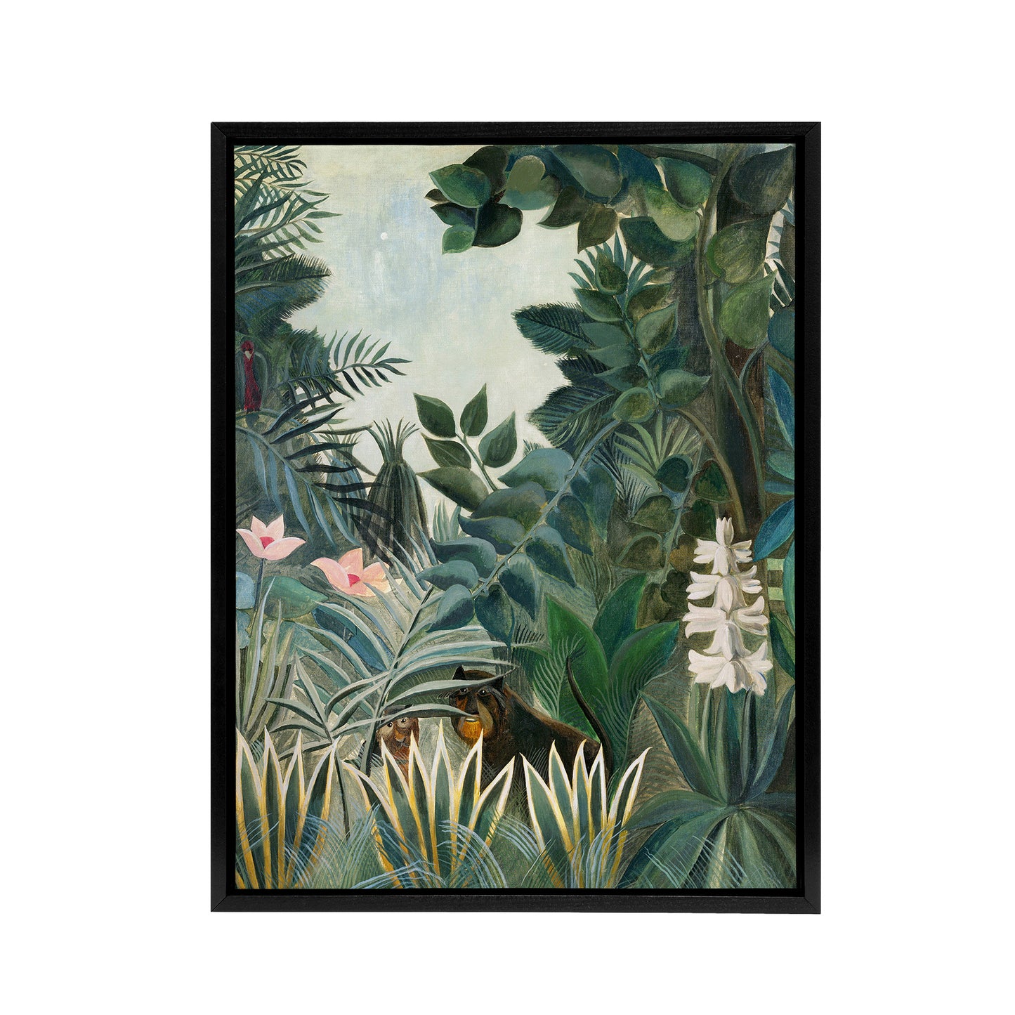 The Dream Equatorial Jungle Rousseau Vintage Black Framed Canvas Wall Art