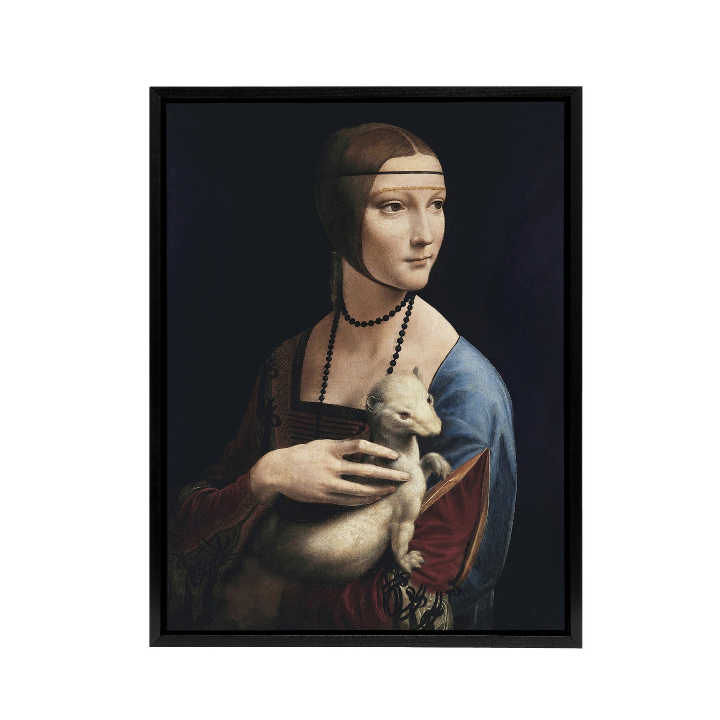 Lady with an Ermine La Belle Ferronniere Da Vinci Framed Canvas Wall Art