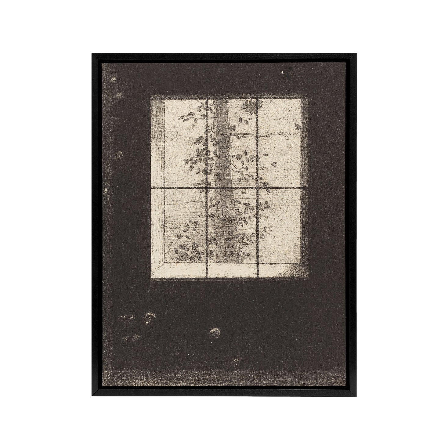 Le Jour Day Window View Redon Vintage Black Framed Canvas Wall Art