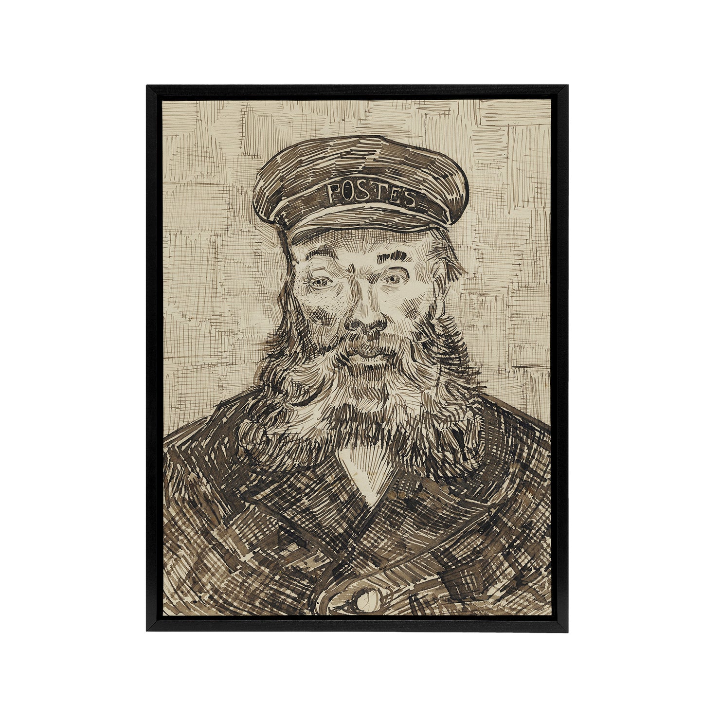 Sketch Portrait Joseph Roulin Van Gogh Vintage Framed Canvas Wall Art