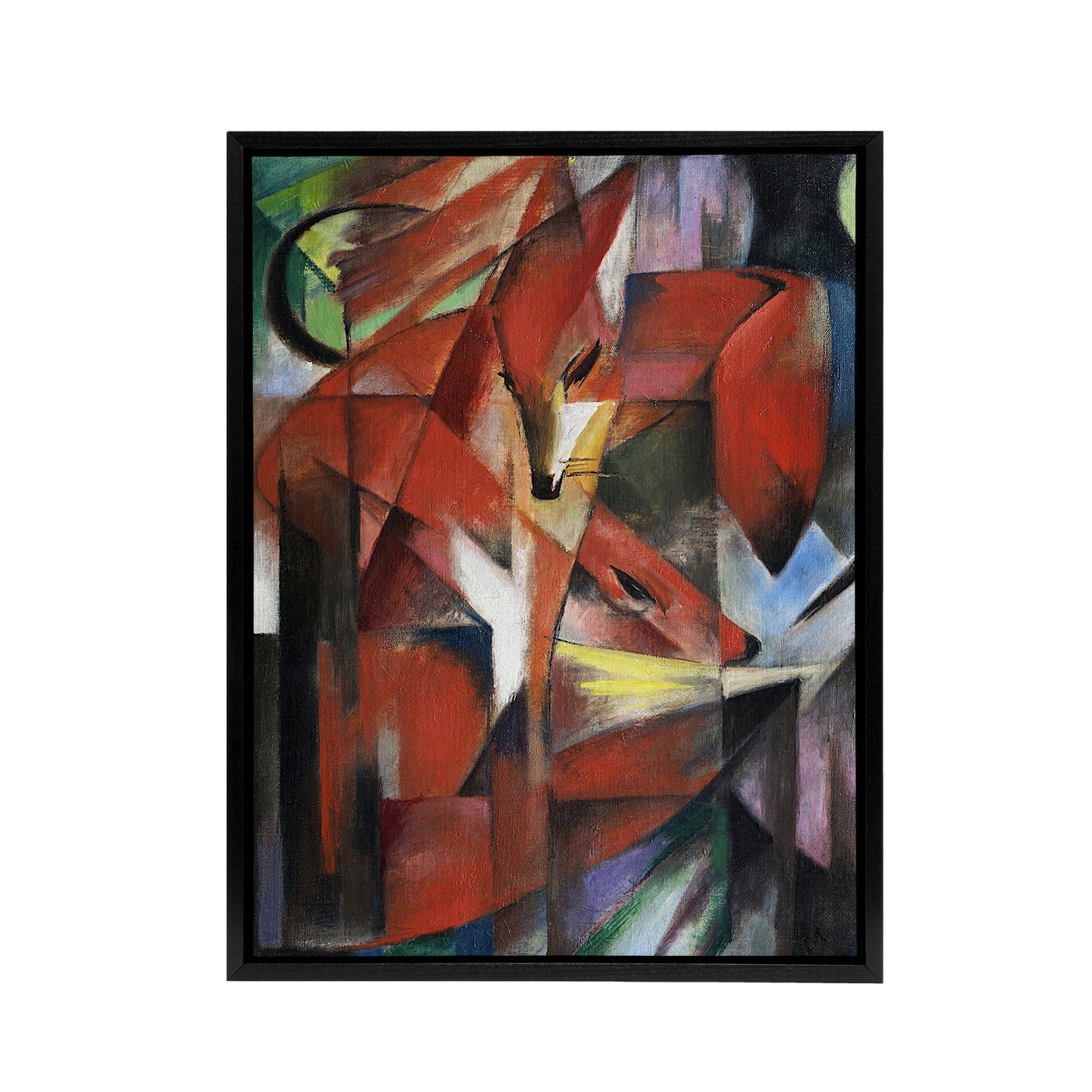 The Foxes Colourful Abstract Franz Marc Vintage Framed Canvas Wall Art