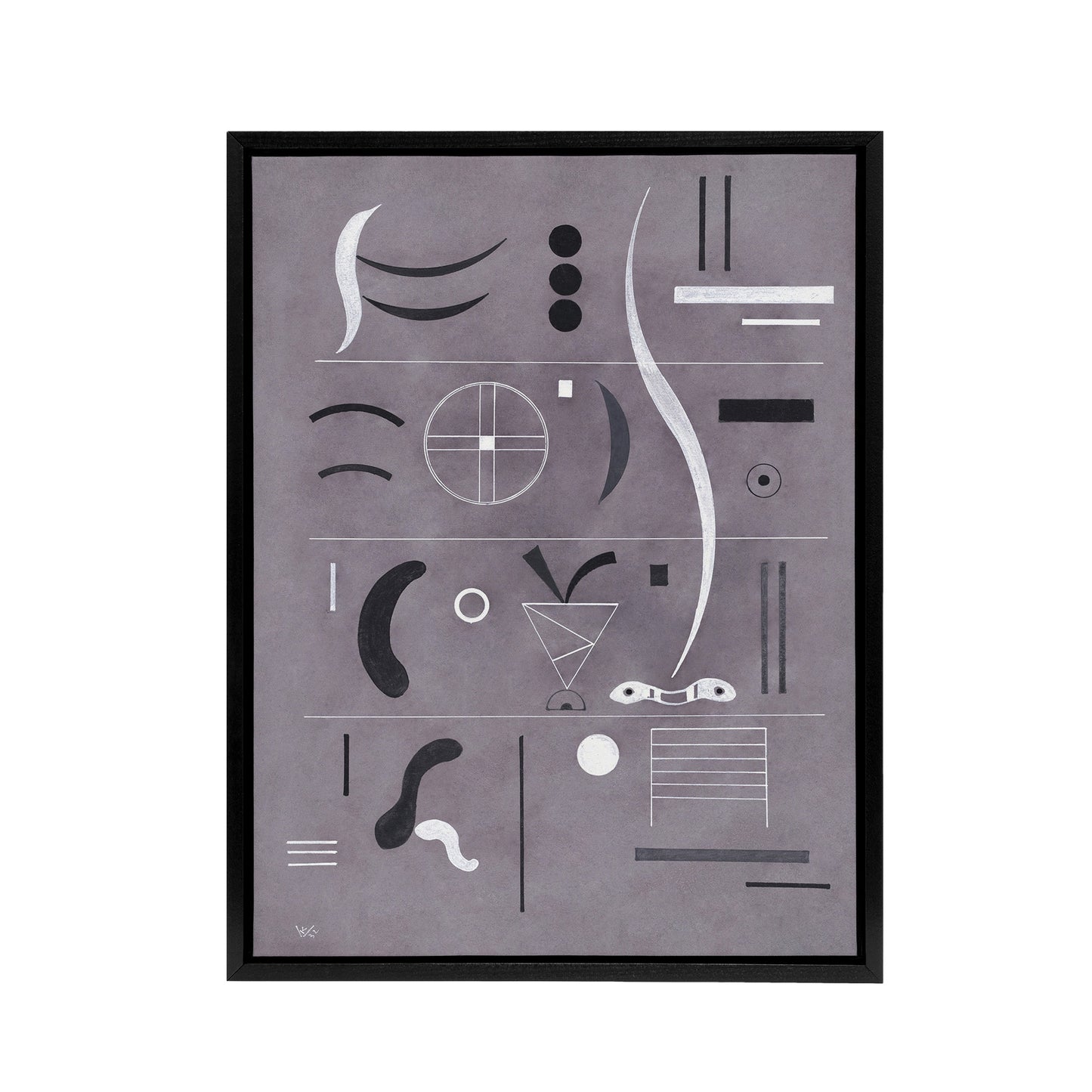 Four Parts Abstract Watercolour Kandinsky Framed Canvas Wall Art Print