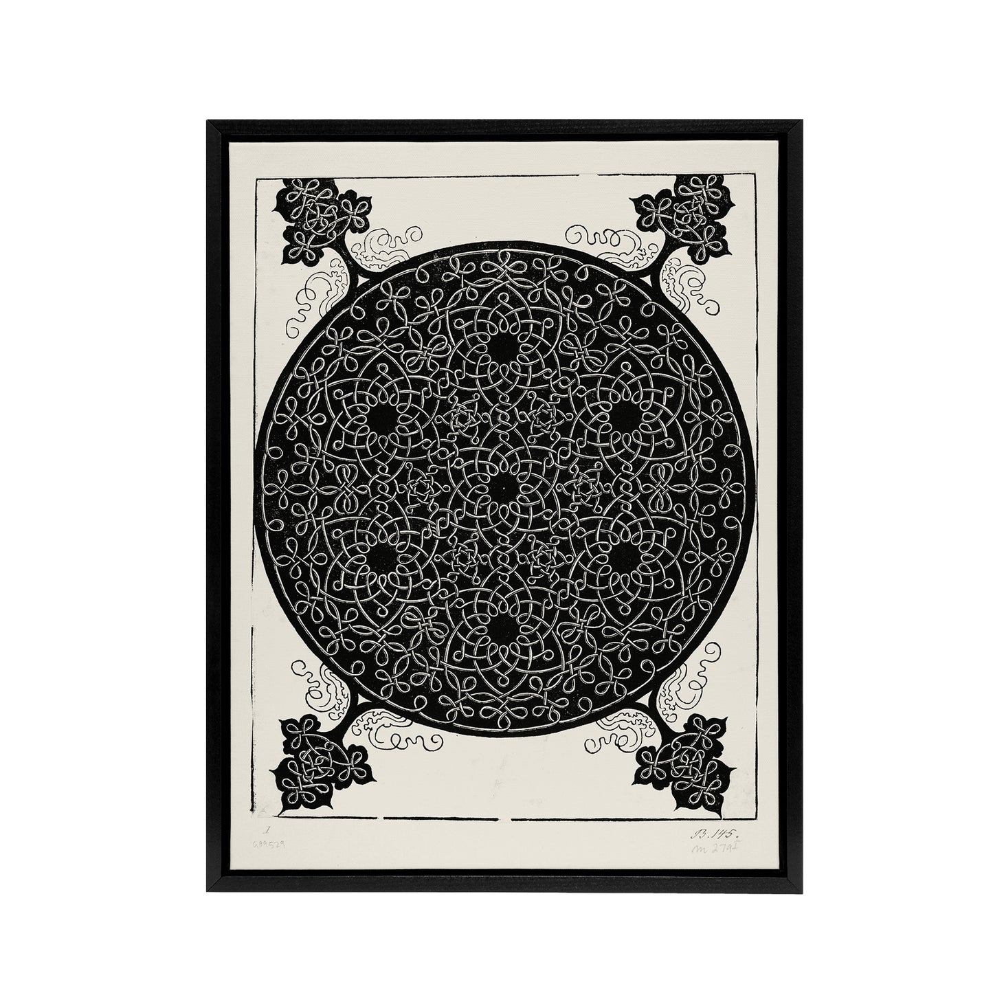 Knob with seven hexagonal stars Durer Framed Canvas Wall Art Print