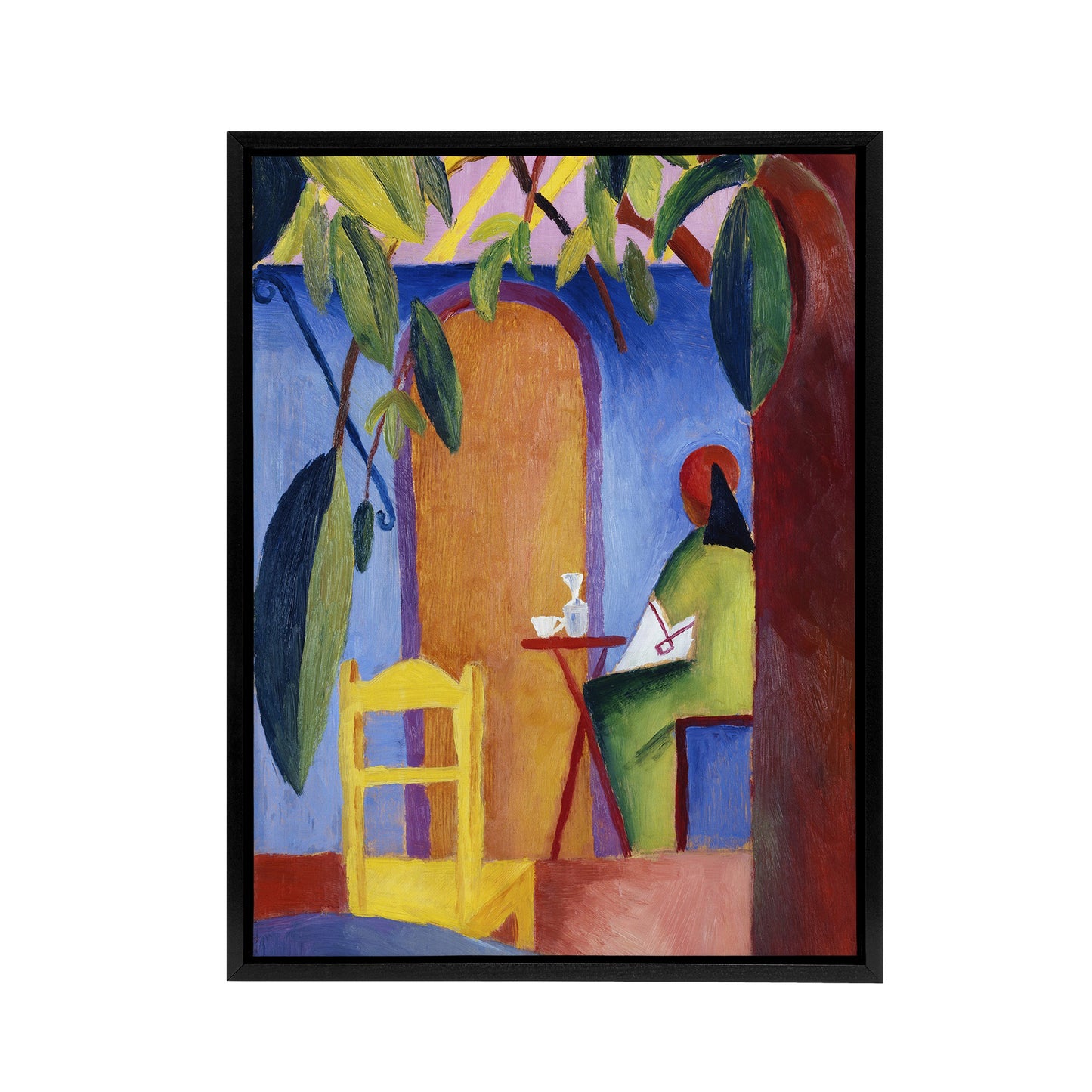 Turkish Cafe Modern Colourful August Macke Framed Canvas Wall Art Print