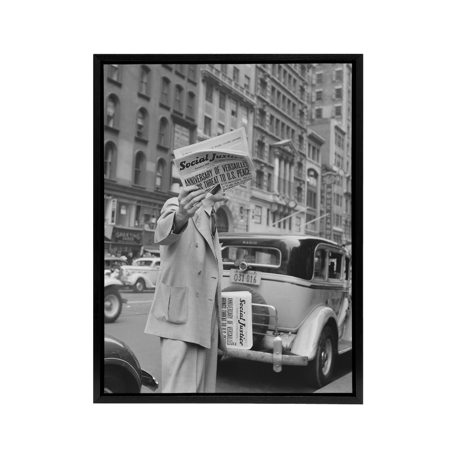 Social Justice Newsboy Dorothea Lange Framed Canvas Wall Art Print