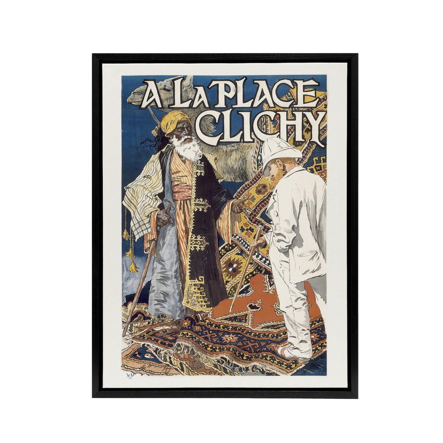 Place Clichy Vintage Advert Eugene Grasset Framed Canvas Wall Art Print