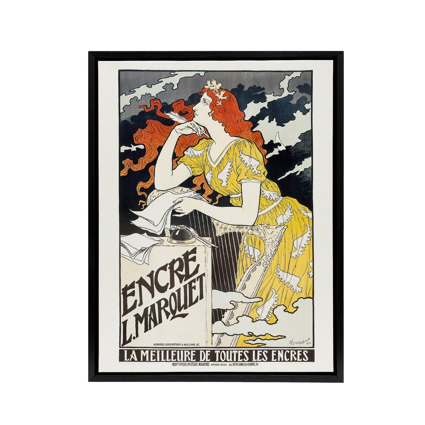 L Marquet Ink Art Nouveau Advert Grasset Framed Canvas Wall Art Print