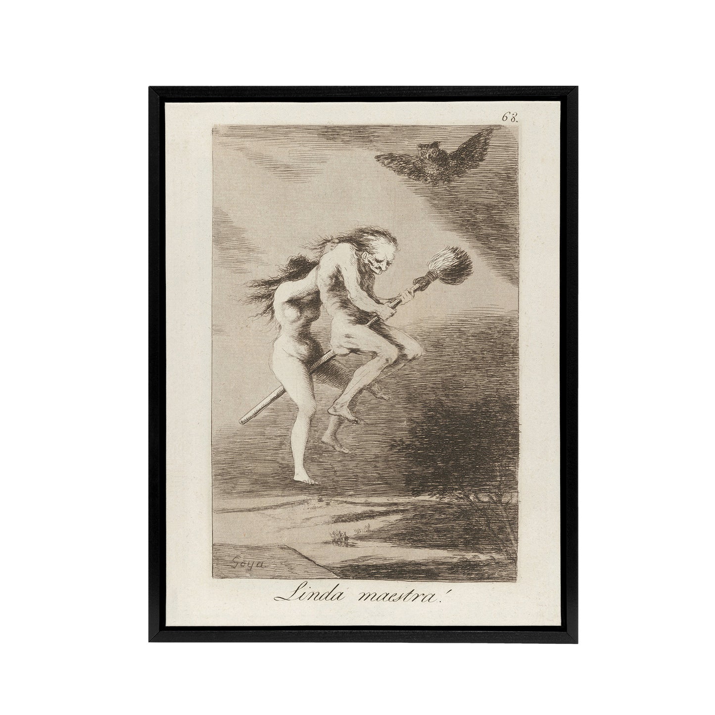 Spanish Teacher Witches Broom Francisco Goya Framed Canvas Wall Art Print