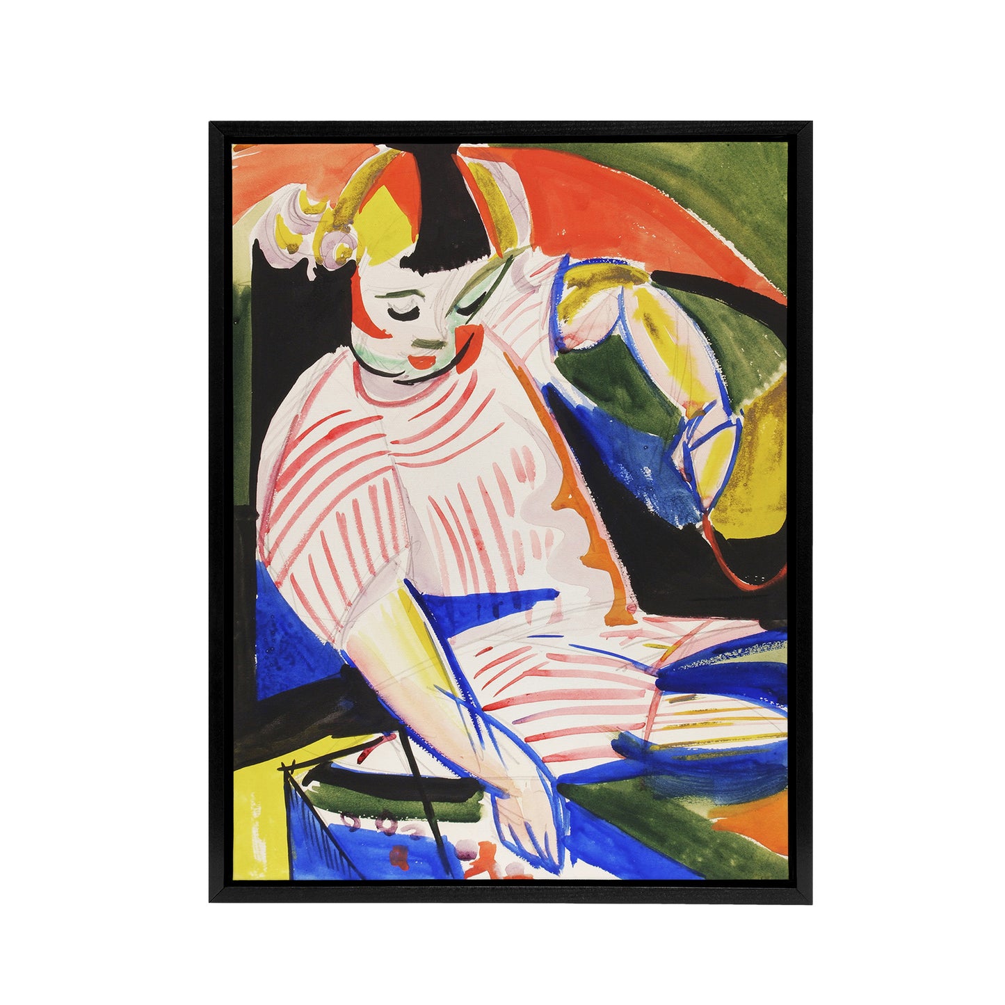 Child Colourful Painting Henry Lyman Sayen Framed Canvas Wall Art Print