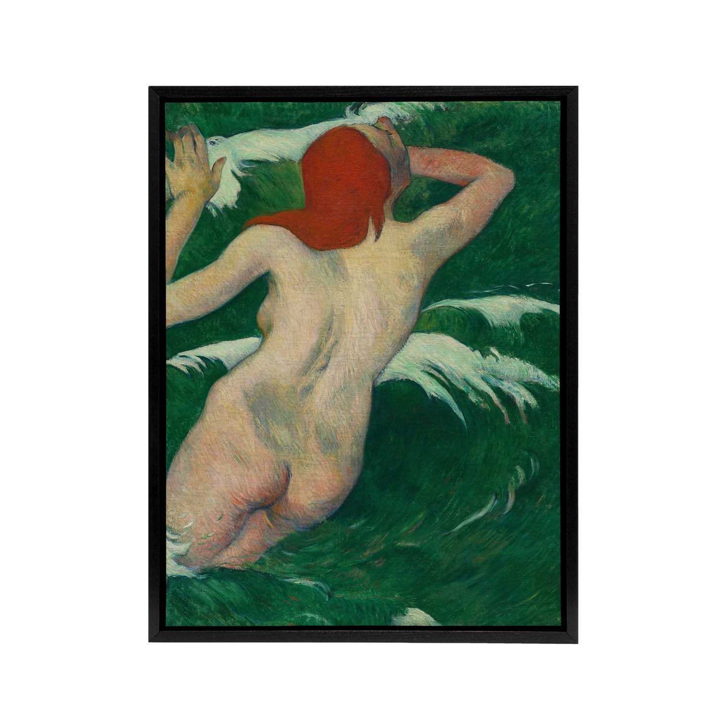 In The Waves Woman Sea Nymph Paul Gauguin Framed Canvas Wall Art Print